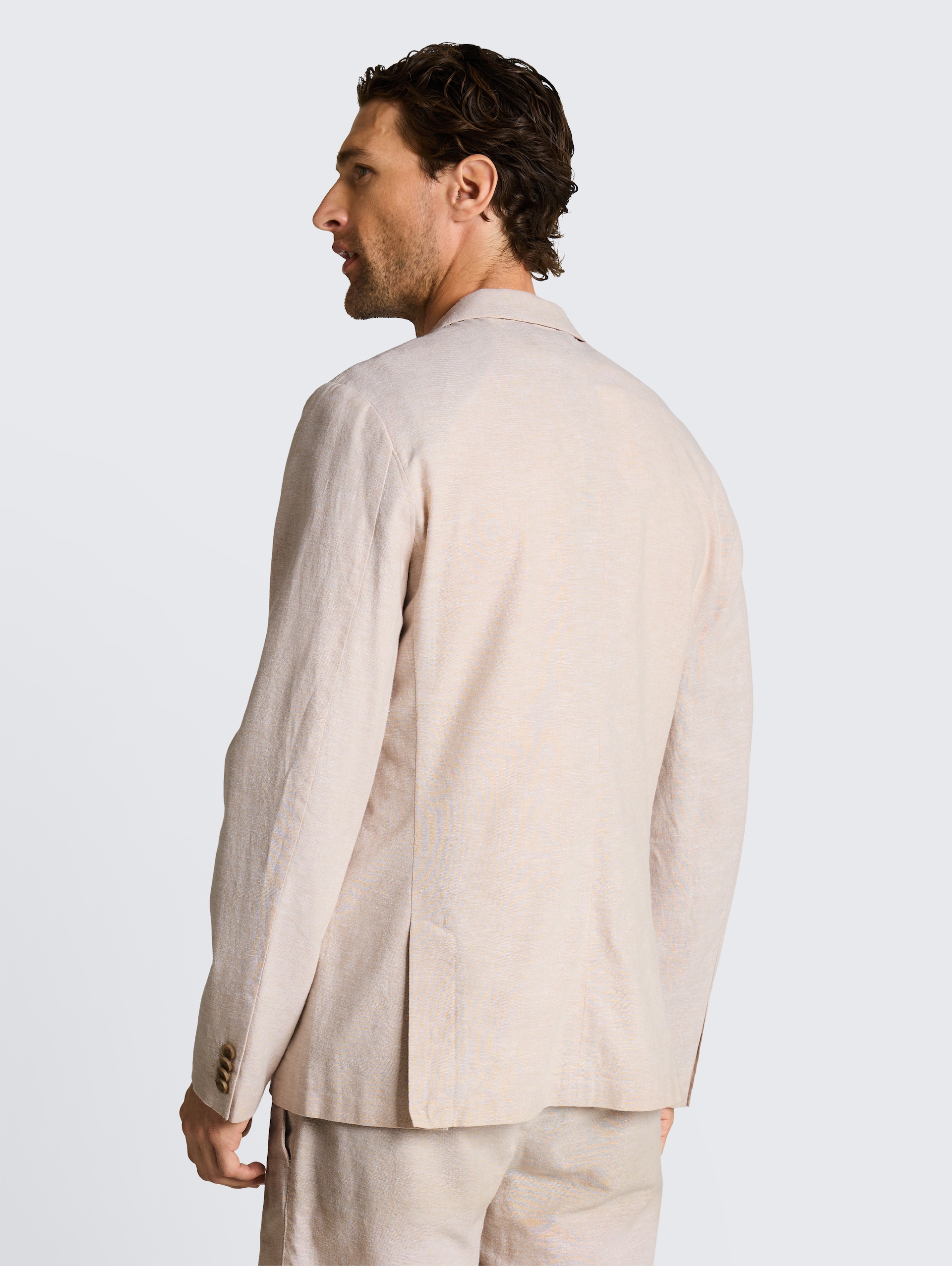 Sakko mit Leinenanteil - cashew beige chambray