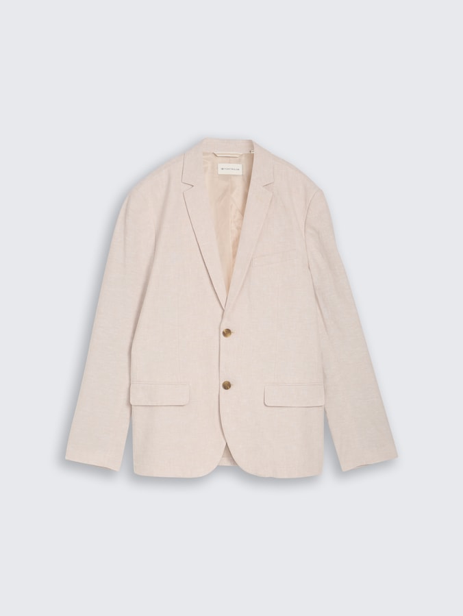 Sakko mit Leinenanteil von Men, cashew beige chambray