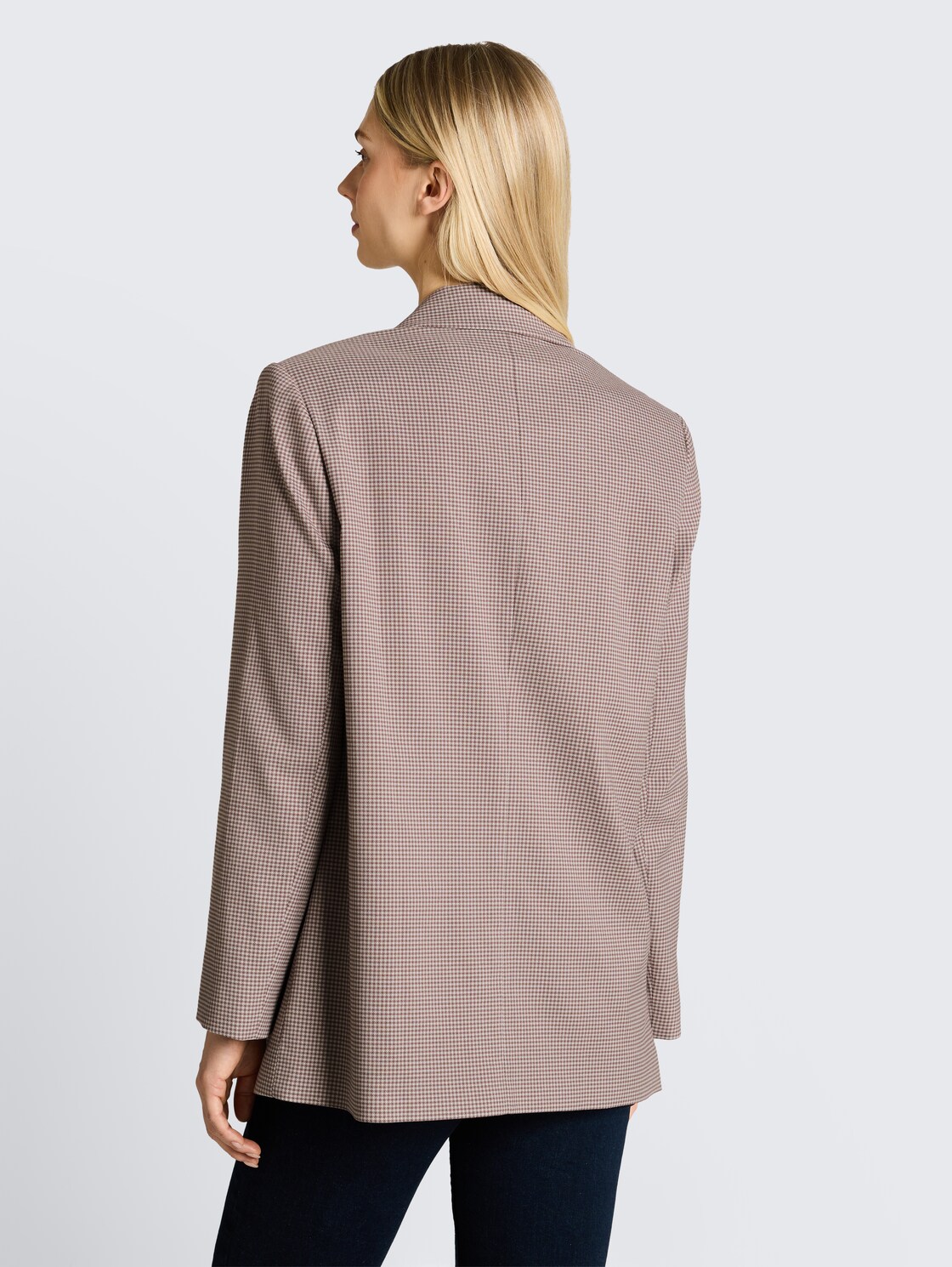 Regular Fit Blazer mit Karomuster - brown beige vichy check