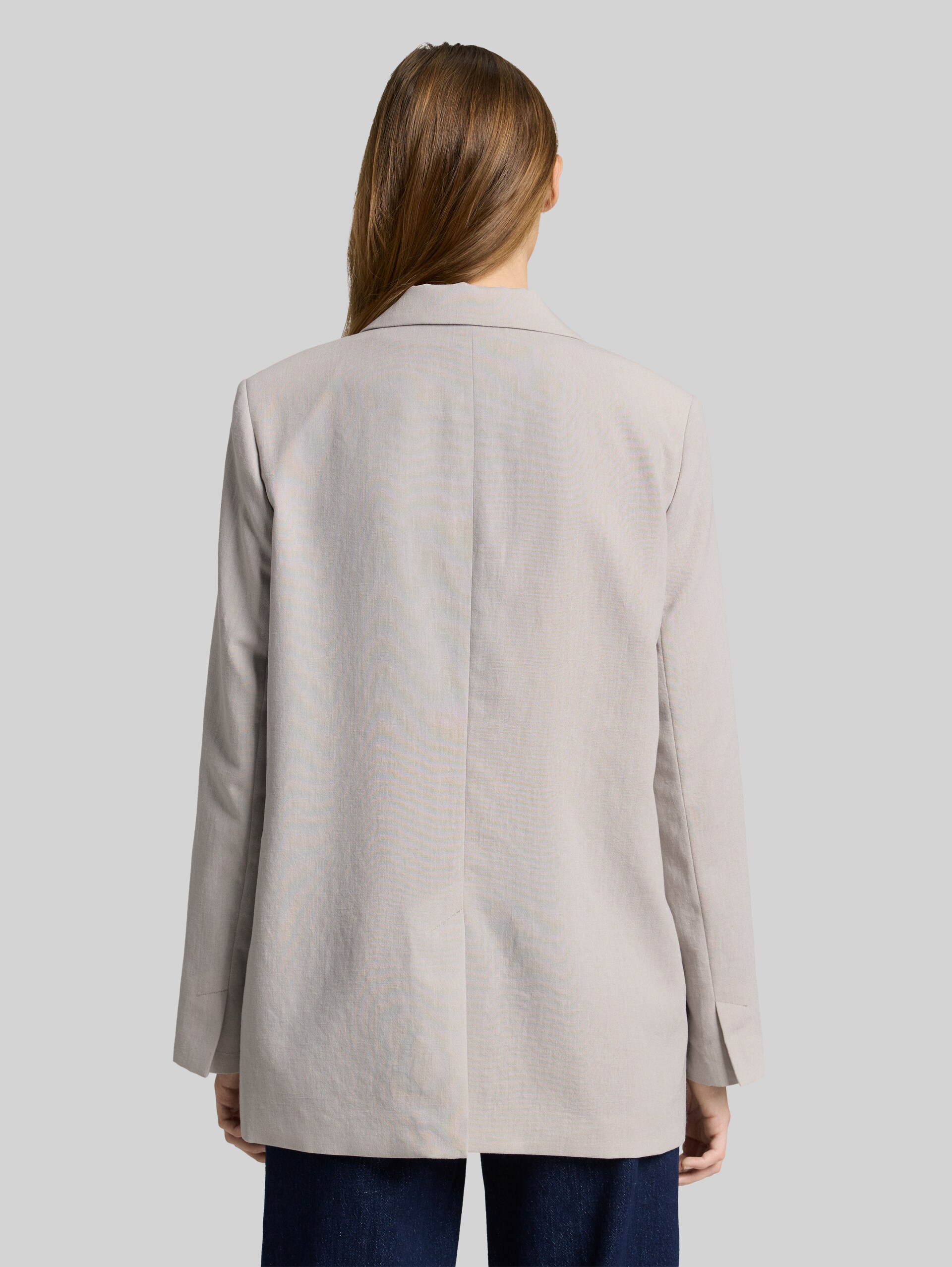 Regular fit blazer met paspelzakken - cloud grey