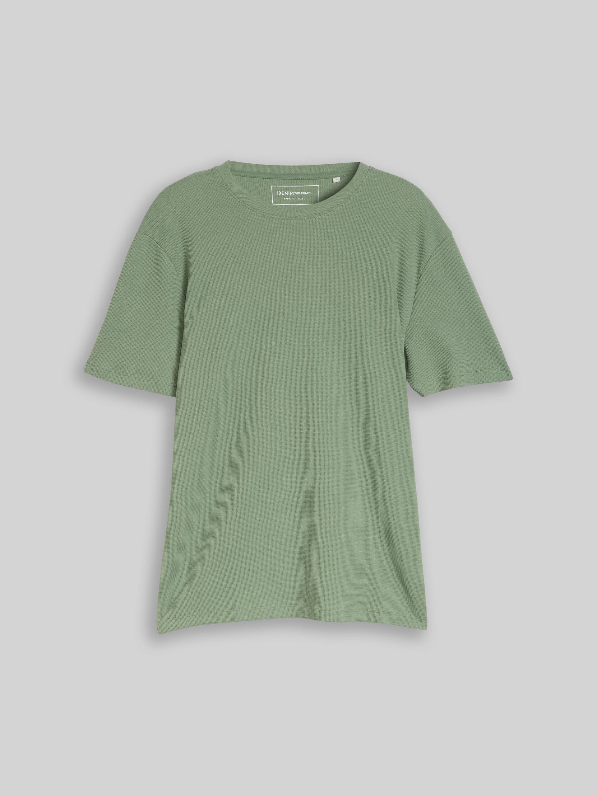 T-shirt with waffle texture - Sea Spray - Front product view