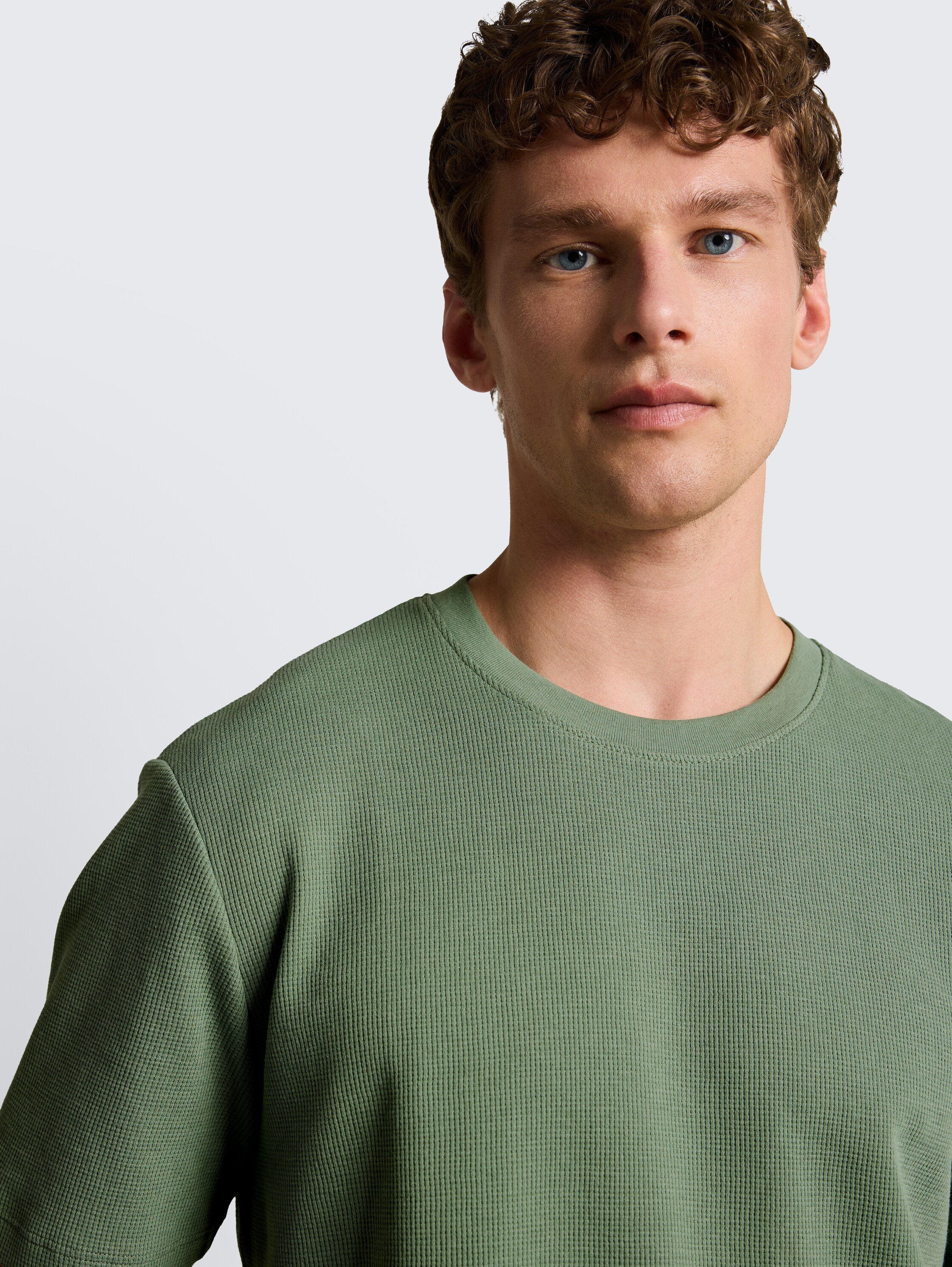 T-shirt with waffle texture - sea_spray - 