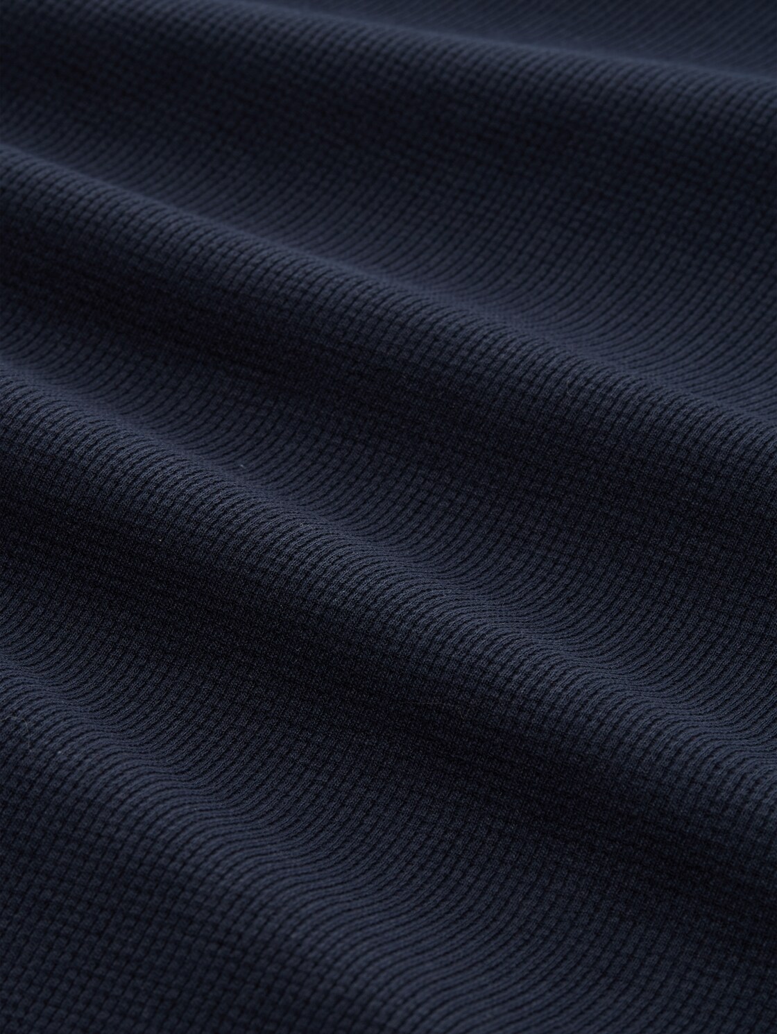 T-Shirt mit Waffelstruktur - sky captain blue - Material-Ansicht