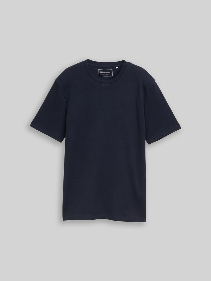 T-shirt with waffle texture by Denim Male, sky captain blue