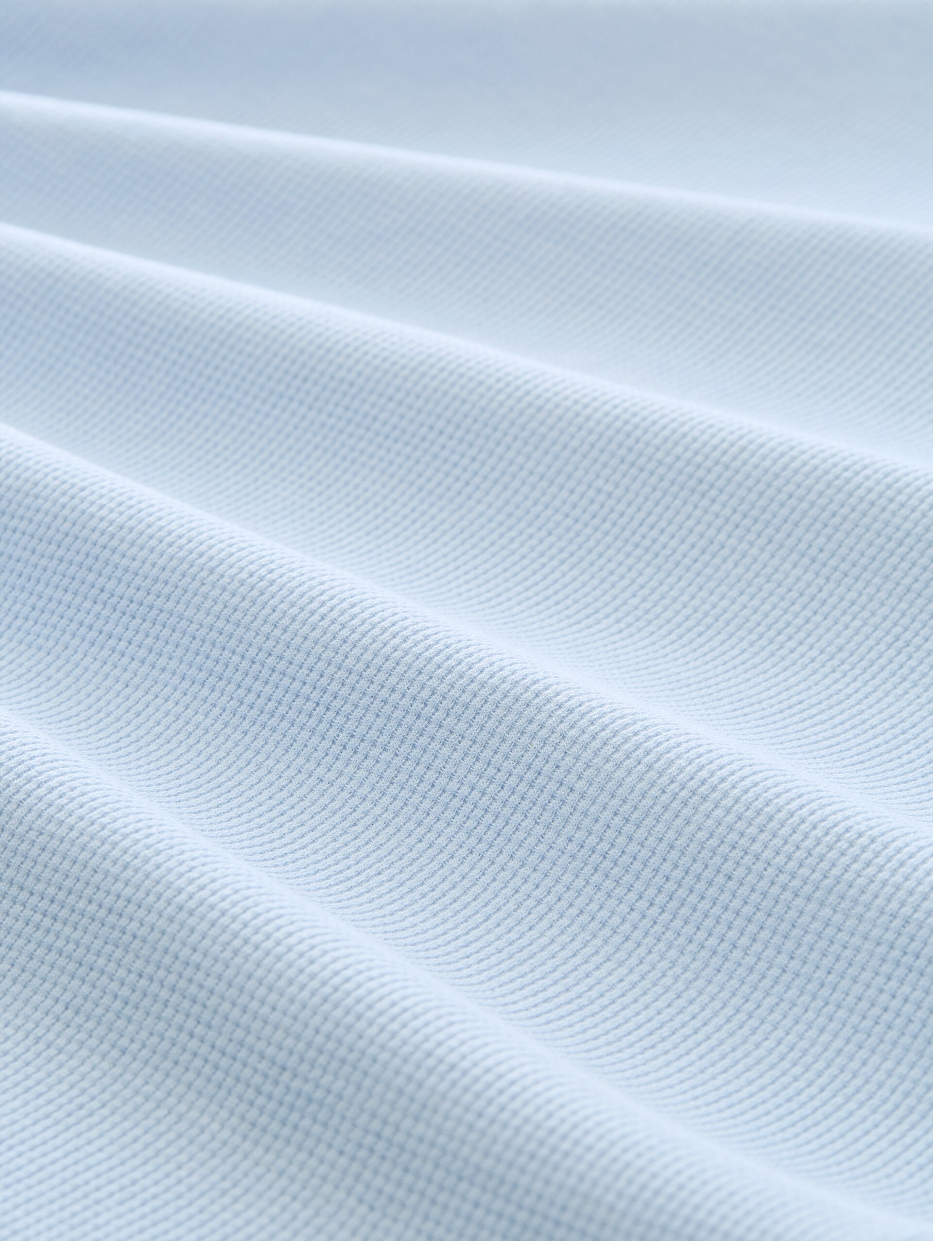 T-Shirt mit Waffelstruktur - Light Metal Blue - Material-Ansicht