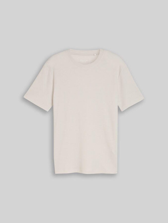 T-Shirt mit Waffelstruktur von Denim Male, clouds grey