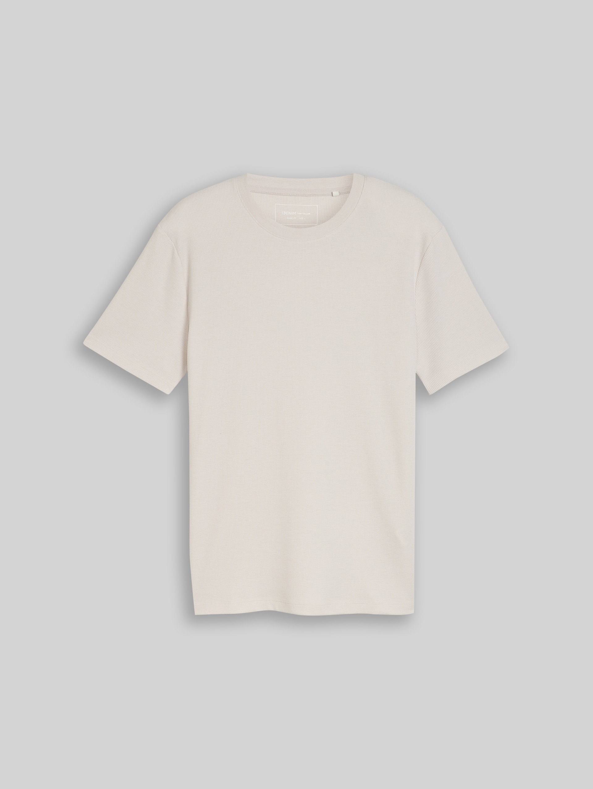 T-Shirt mit Waffelstruktur - clouds grey - Vorder-Produkt-Ansicht