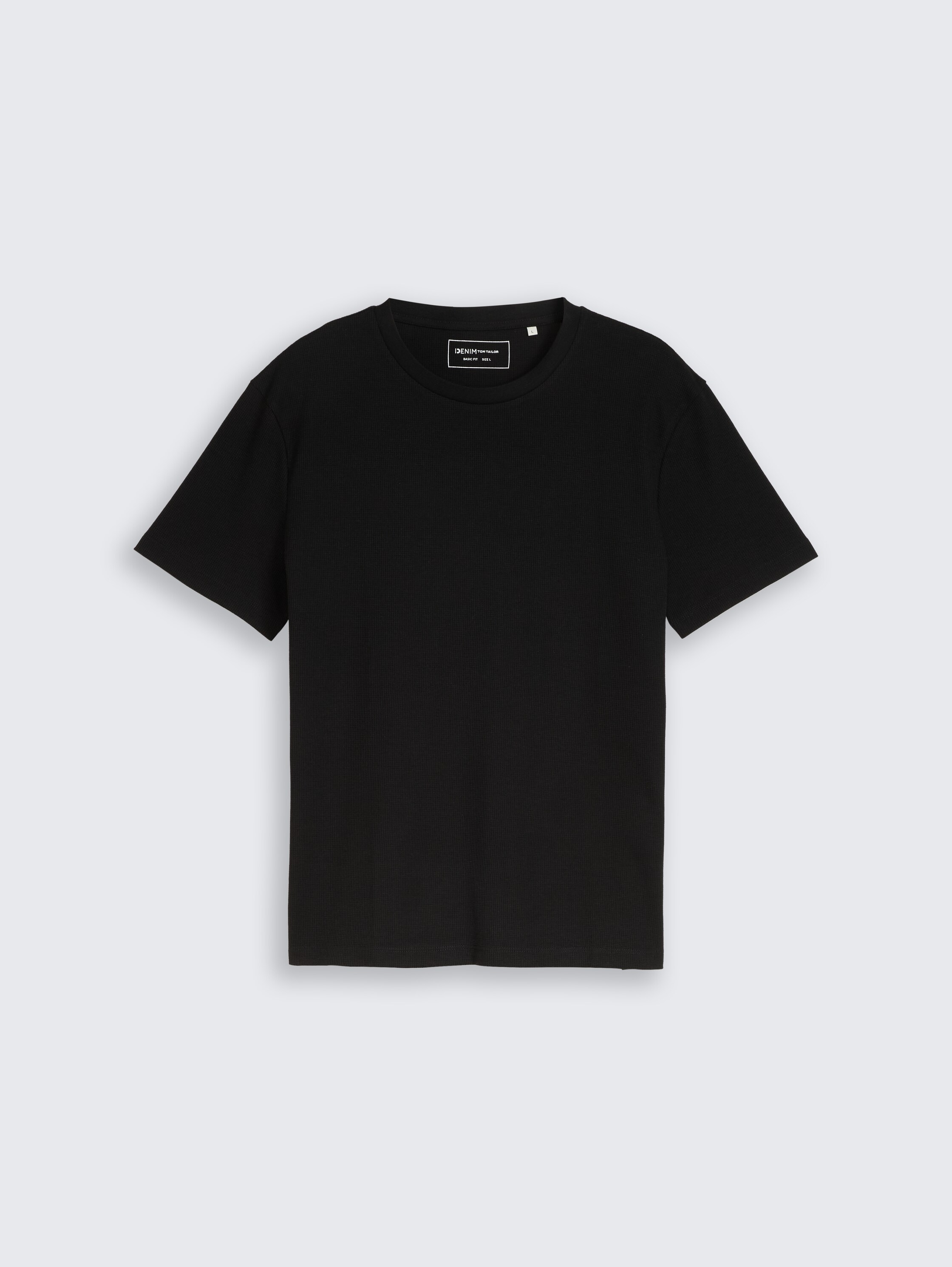 T-shirt with waffle texture - black - 