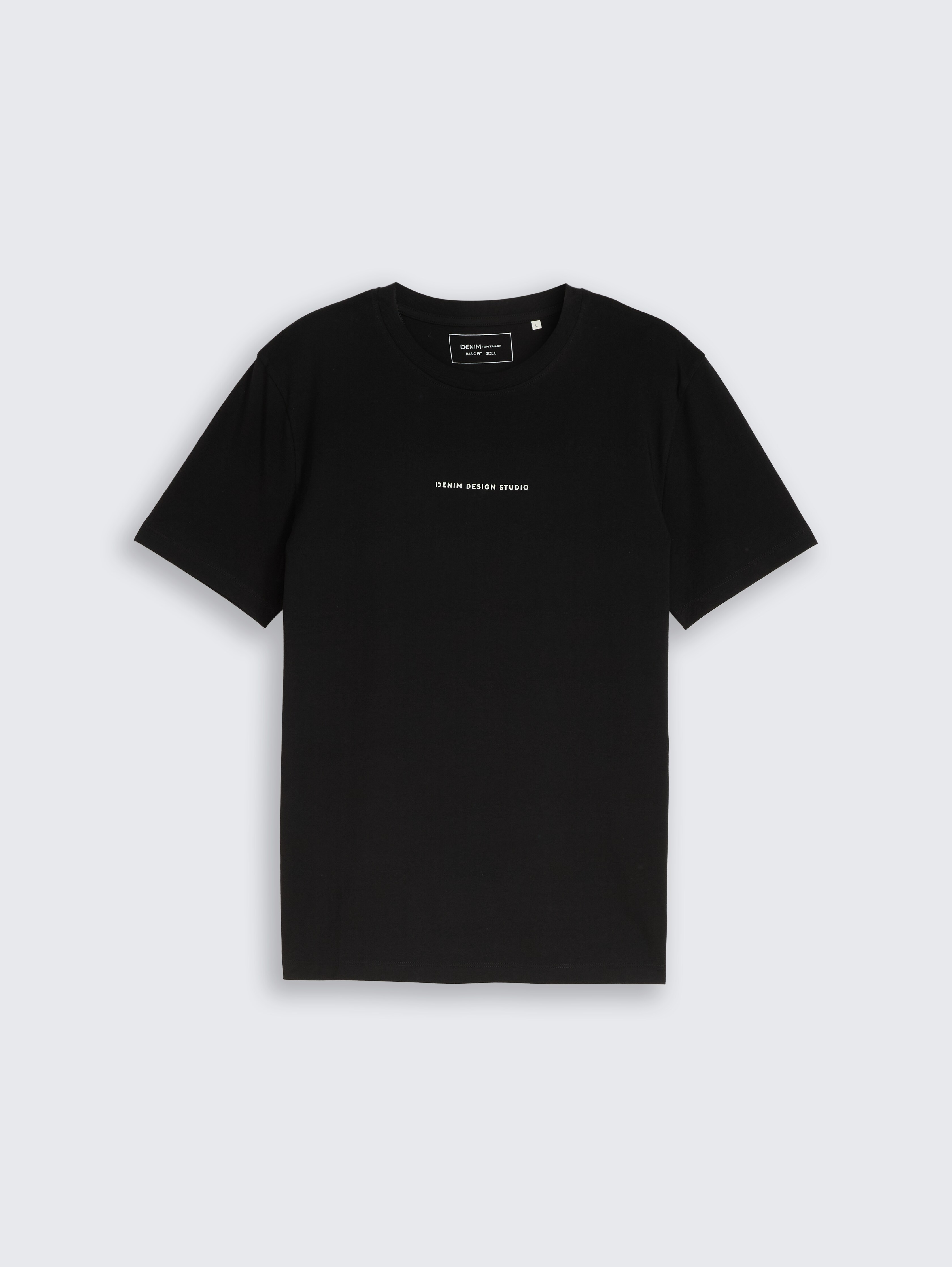 T-shirt with back print by Denim Male, Black