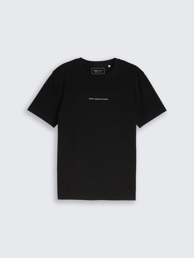 T-Shirt mit Rückenprint von Denim Male, Black