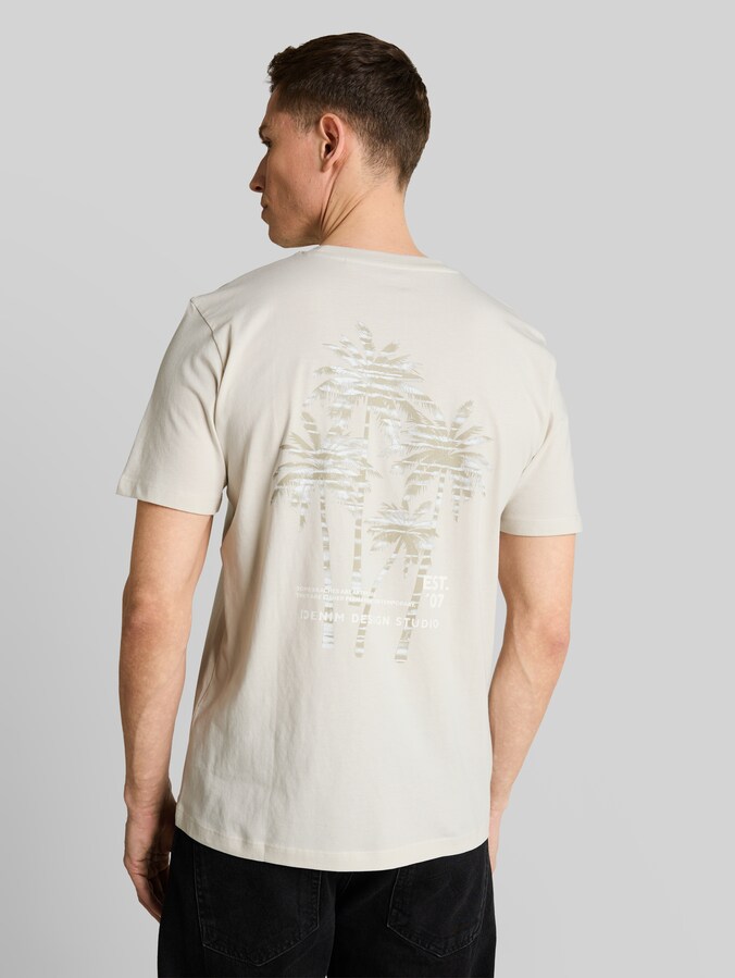 T-shirt met print op de rug door Denim Male, greyish white