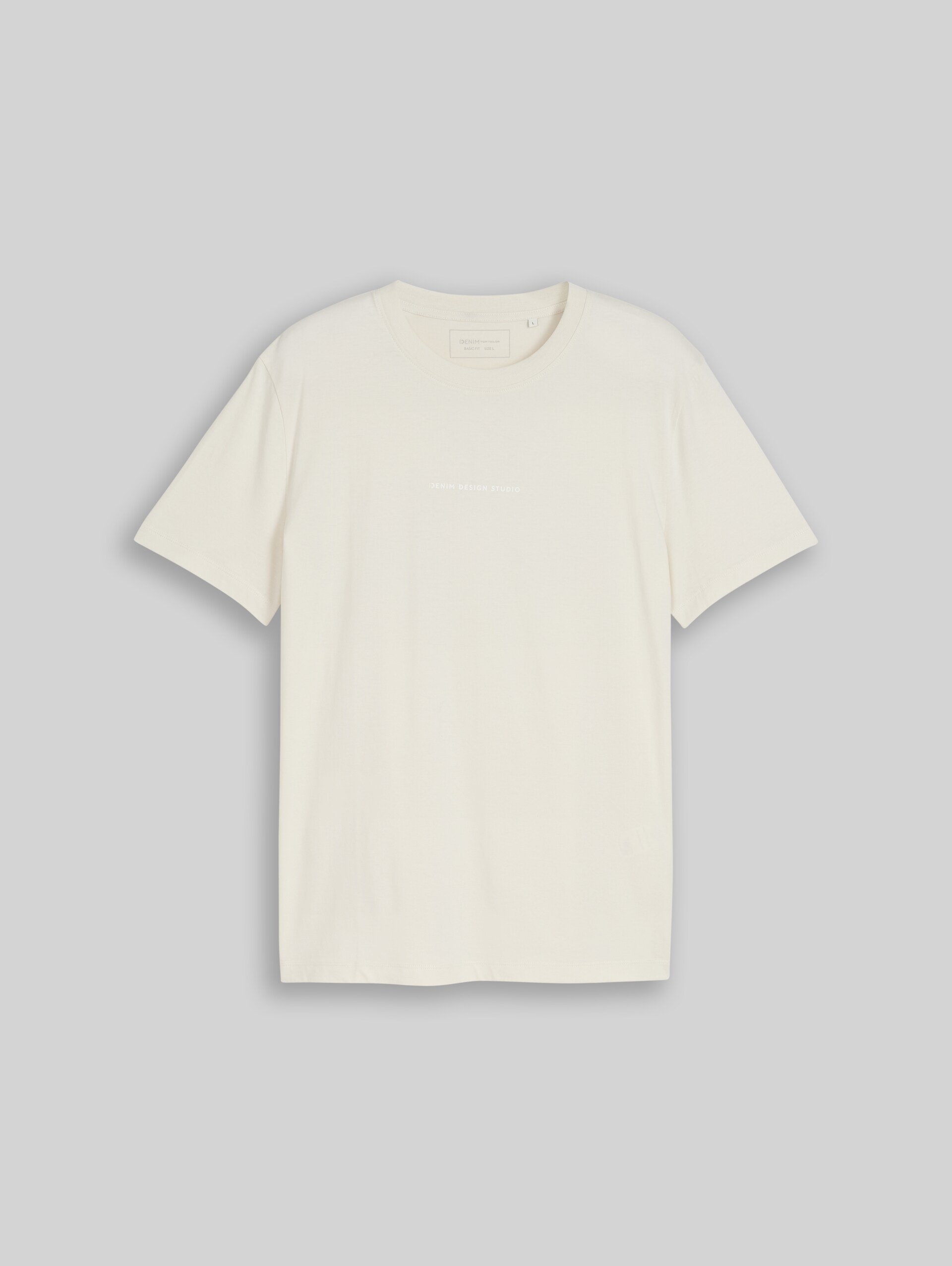 T-shirt with back print - greyish white - Front product view