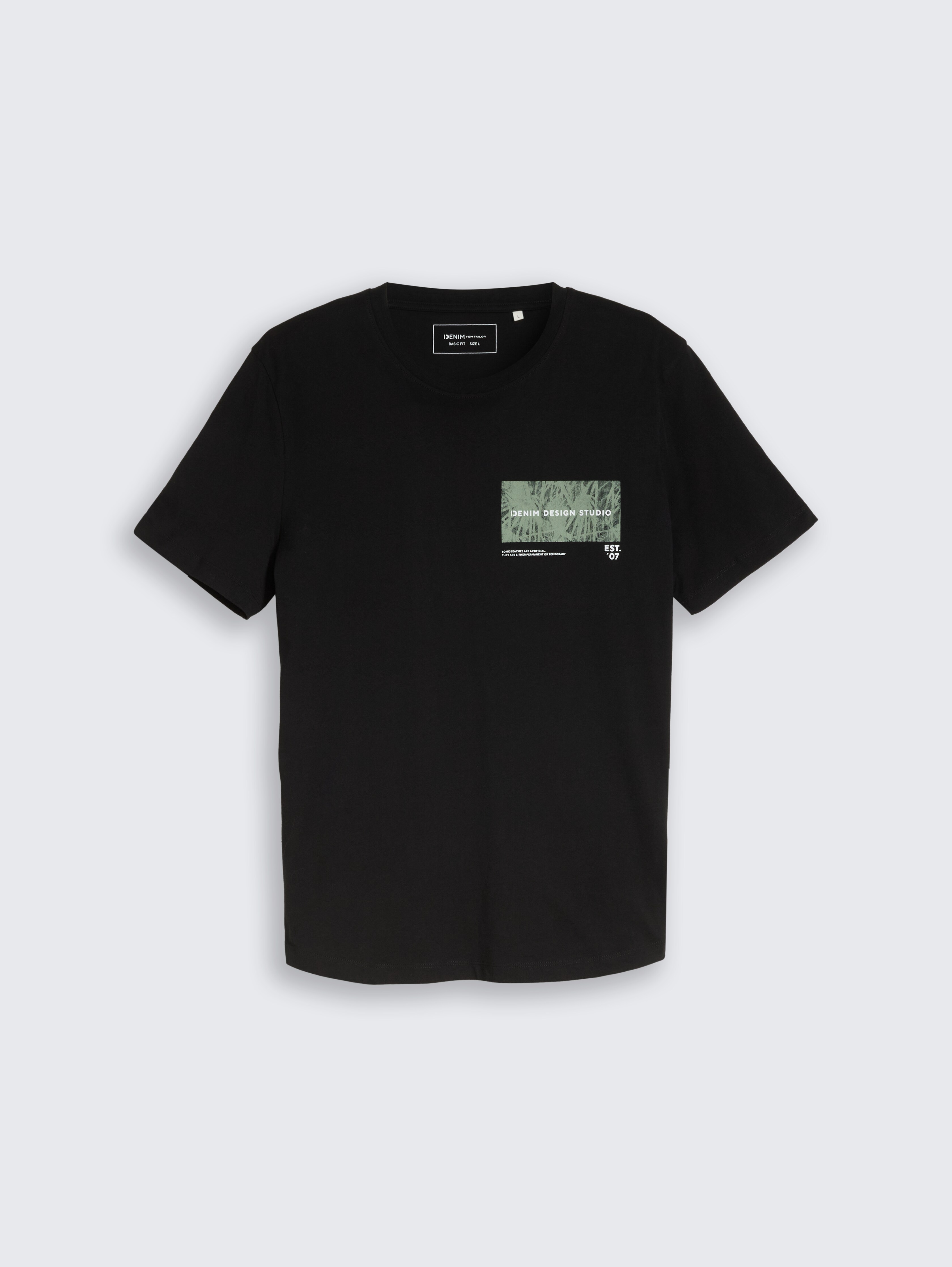 T-shirt with print by Denim Male, Black