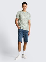 T-shirt à motif de palmier - sea spray stripy palm print - Vue de face du modèle