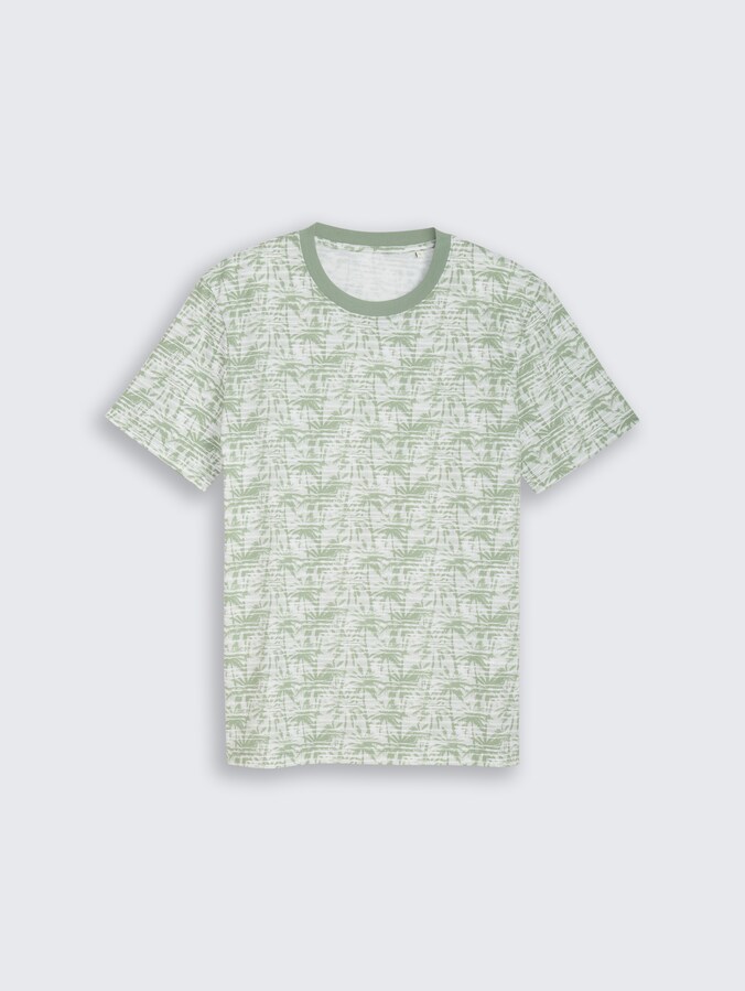 T-Shirt mit Palmenprint von Denim Male, sea spray stripy palm print