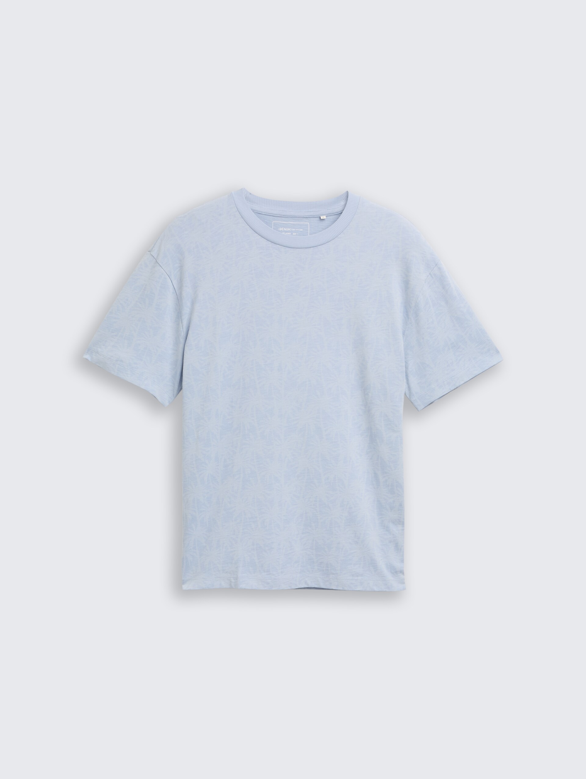 Relaxed Fit T-Shirt mit Palmenprint - light blue laser palm design - Vorder-Produkt-Ansicht