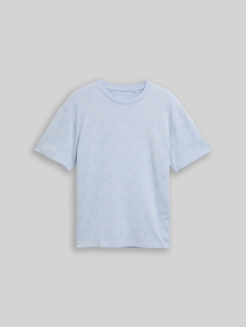 Relaxed fit T-shirt met palmprint door Denim Male, light blue laser palm design