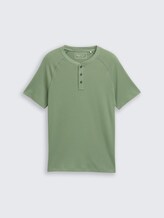 Henley T-Shirt mit Waffelstruktur - Sea Spray - Vorder-Produkt-Ansicht