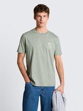 T-Shirt mit Palmenprint - Sea Spray - Ausschnitt Model-Vorderansicht