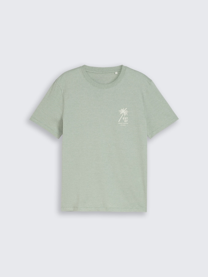 T-Shirt mit Palmenprint von Denim Male, Sea Spray