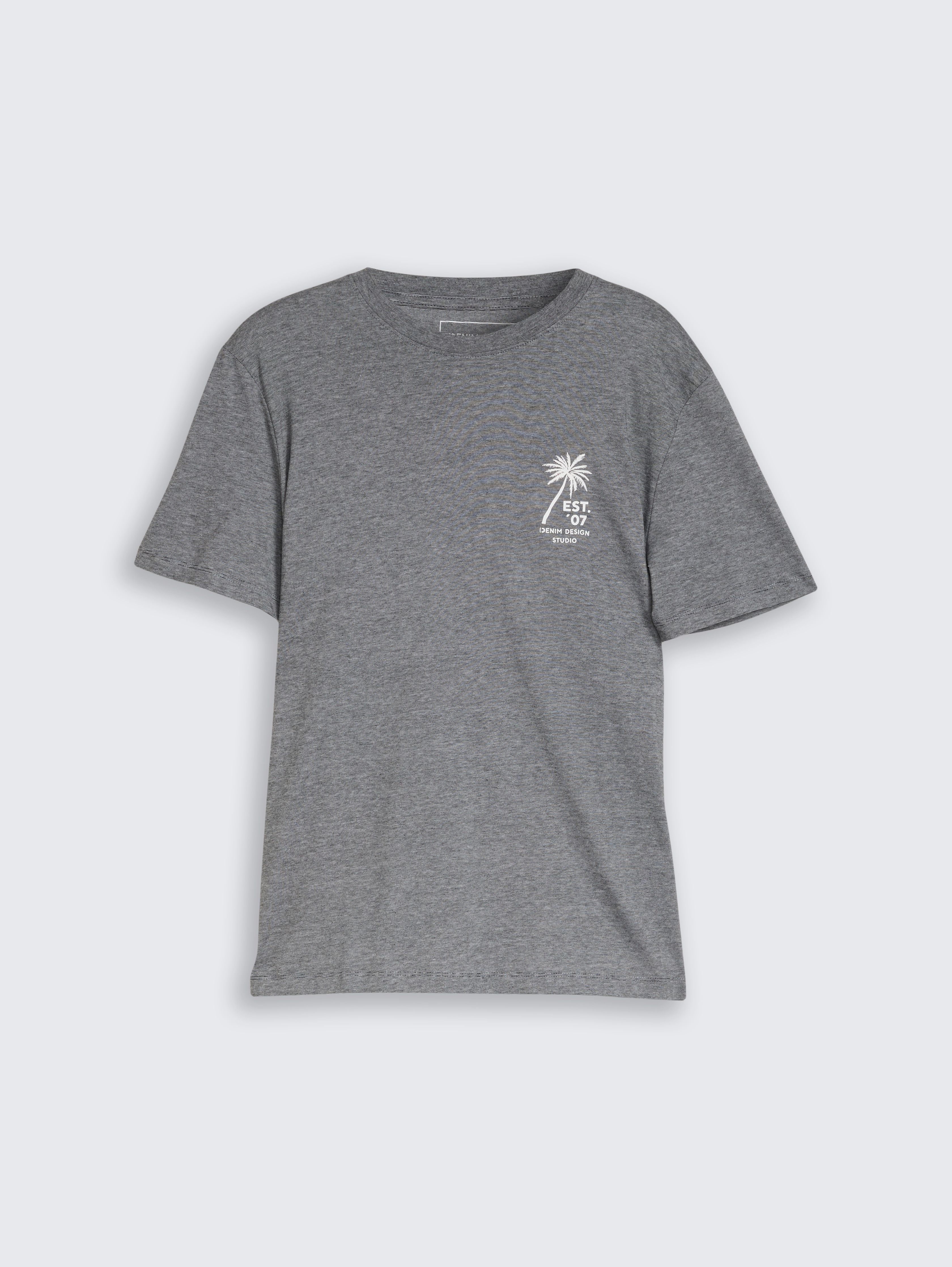 T-Shirt mit Palmenprint von Denim Male, Black