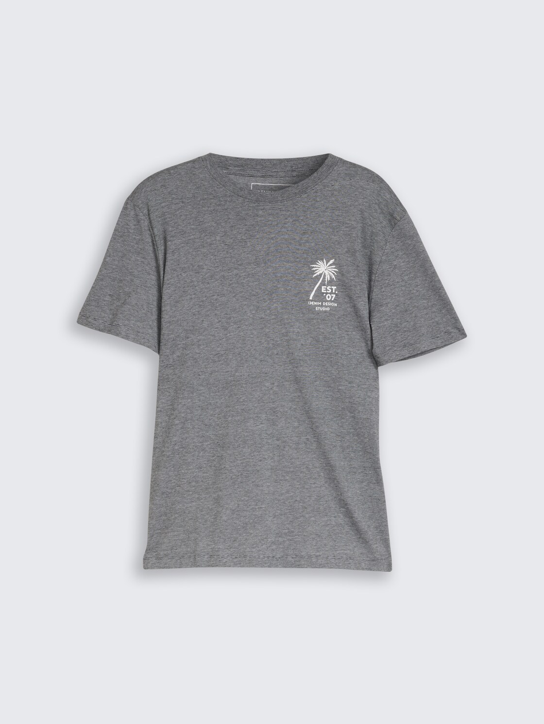 T-Shirt mit Palmenprint - Black - Vorder-Produkt-Ansicht