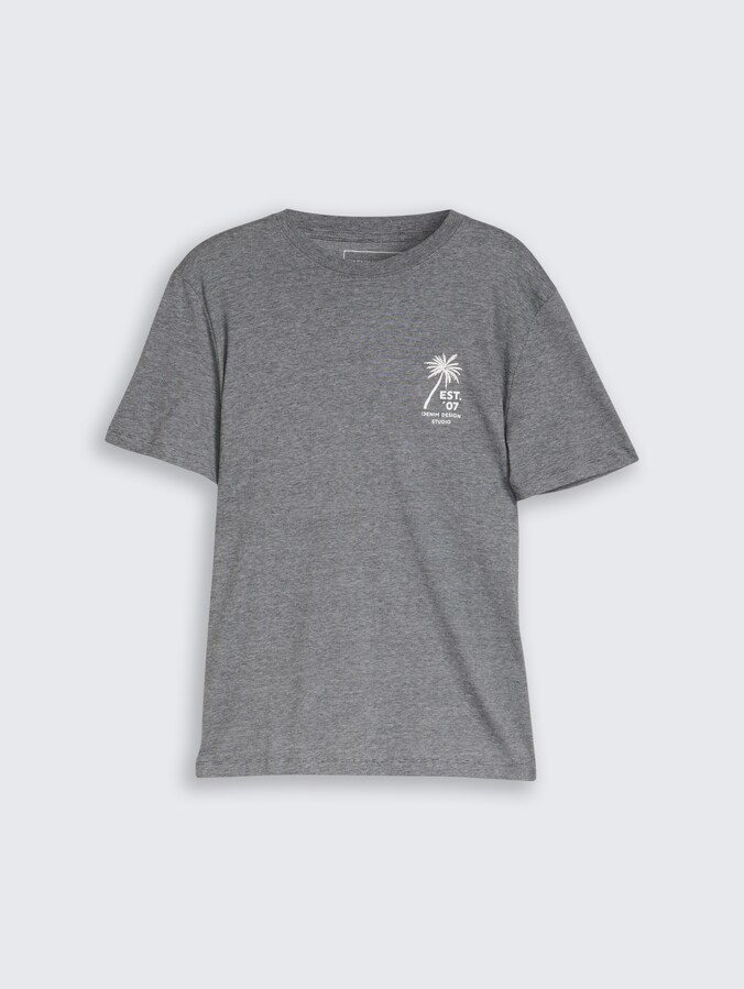 T-Shirt mit Palmenprint von Denim Male, Black