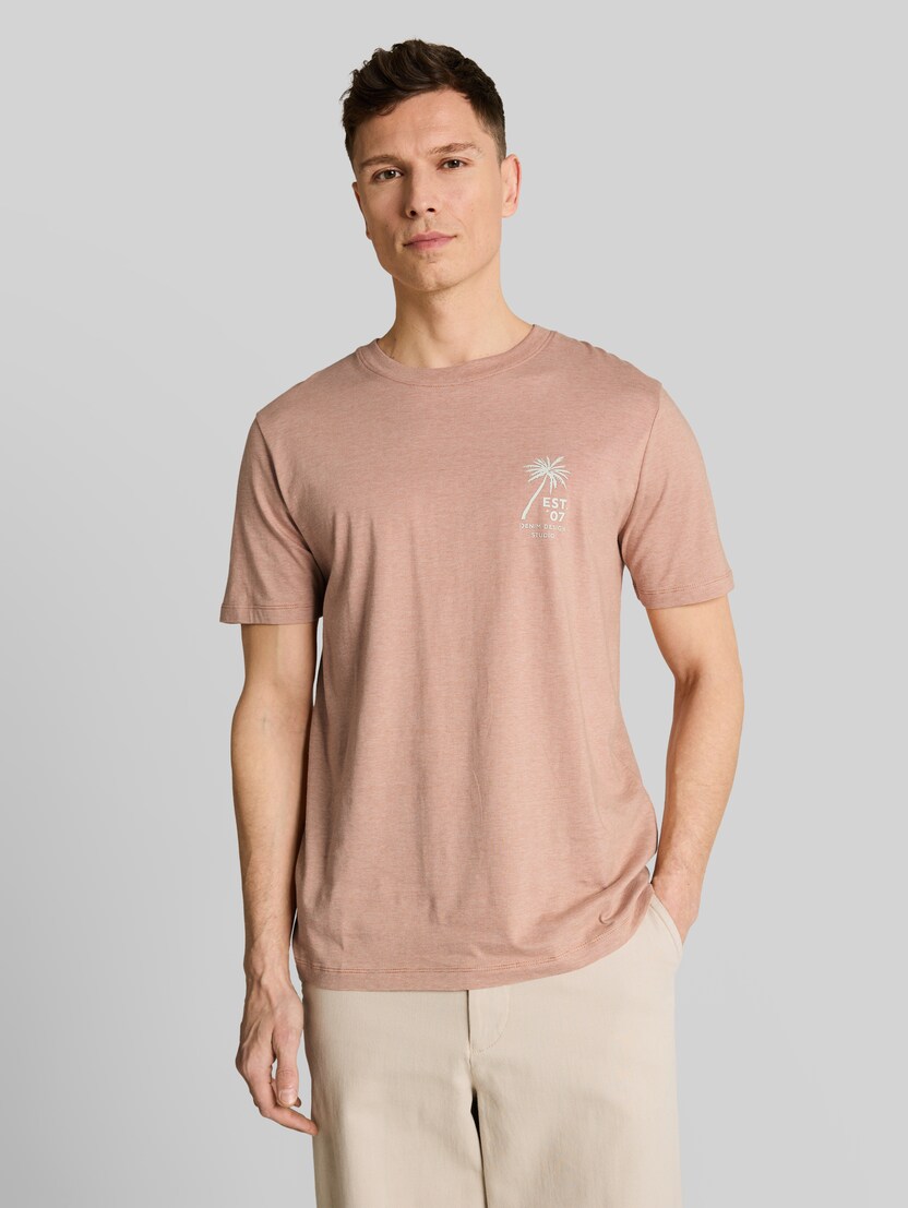 T-shirt met palmprint door Denim Male, faded copper orange
