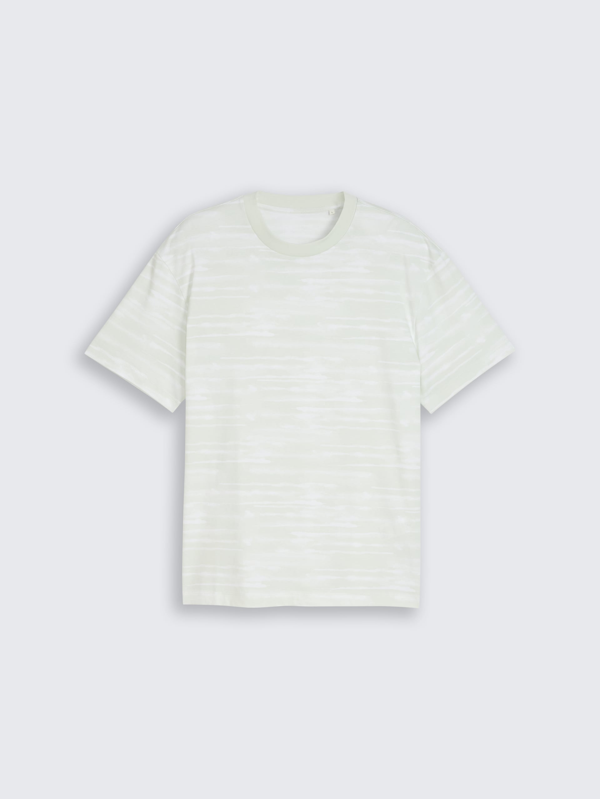 Relaxed fit T-shirt met patroon - light mint white watery stripe - Product vooraanzicht
