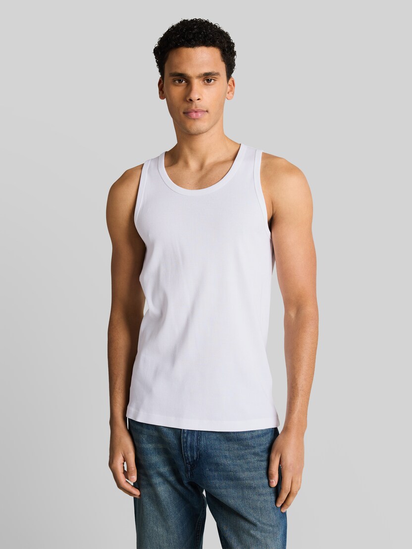Basic Ripp Tanktop von Denim Male, White