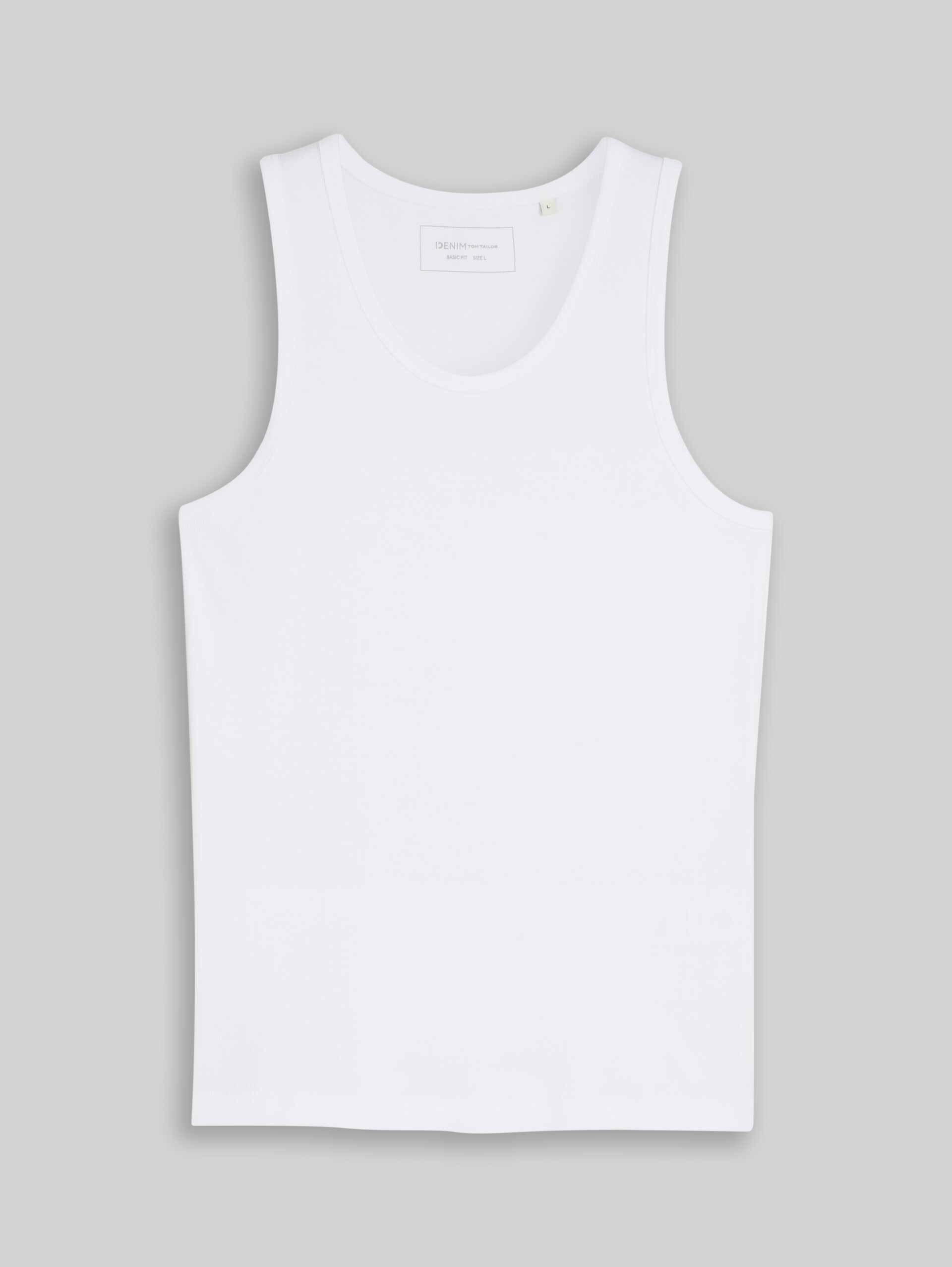 Basic Ripp Tanktop - White - Vorder-Produkt-Ansicht