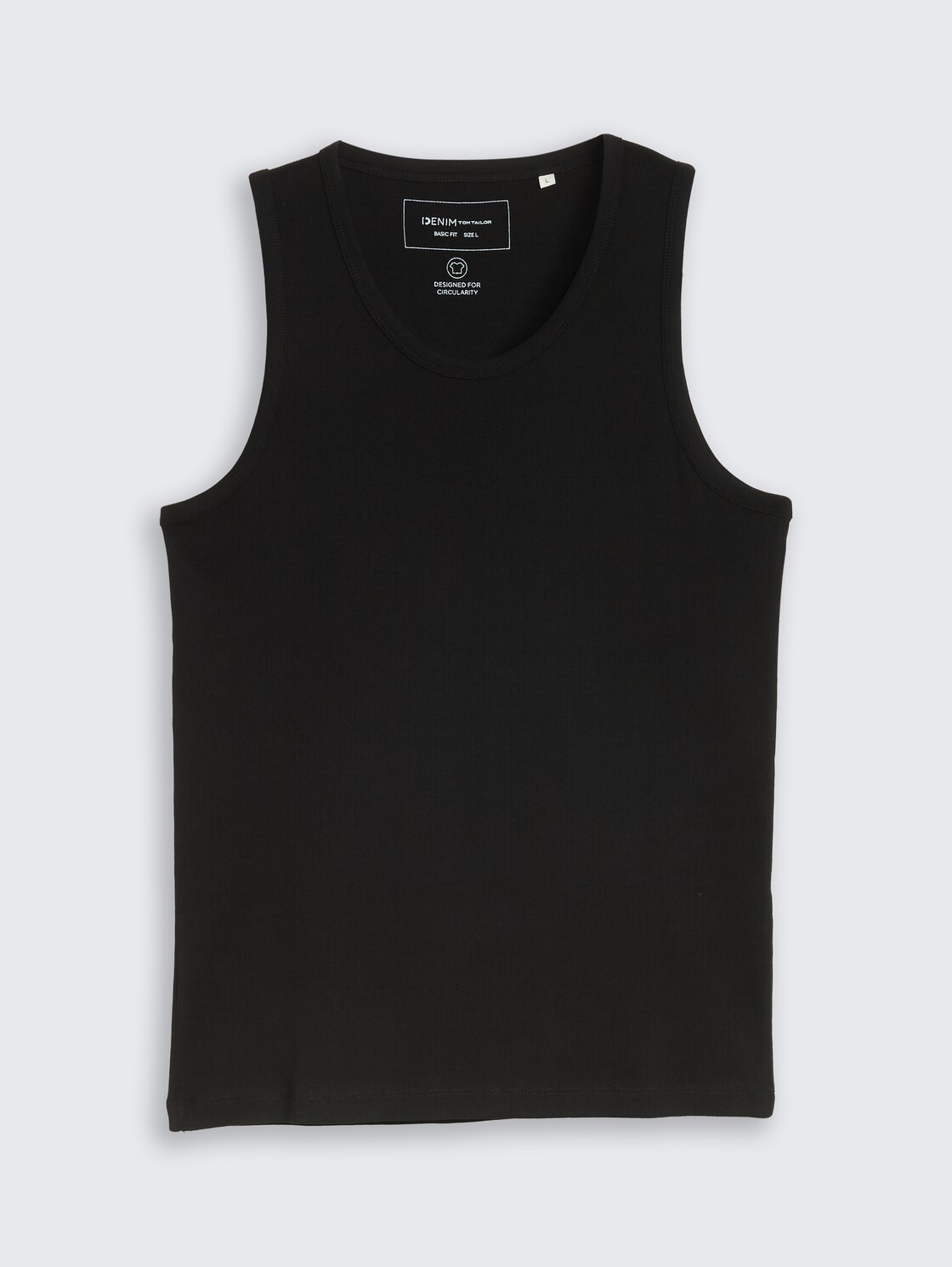 Basic Ripp Tanktop - Black - Vorder-Produkt-Ansicht