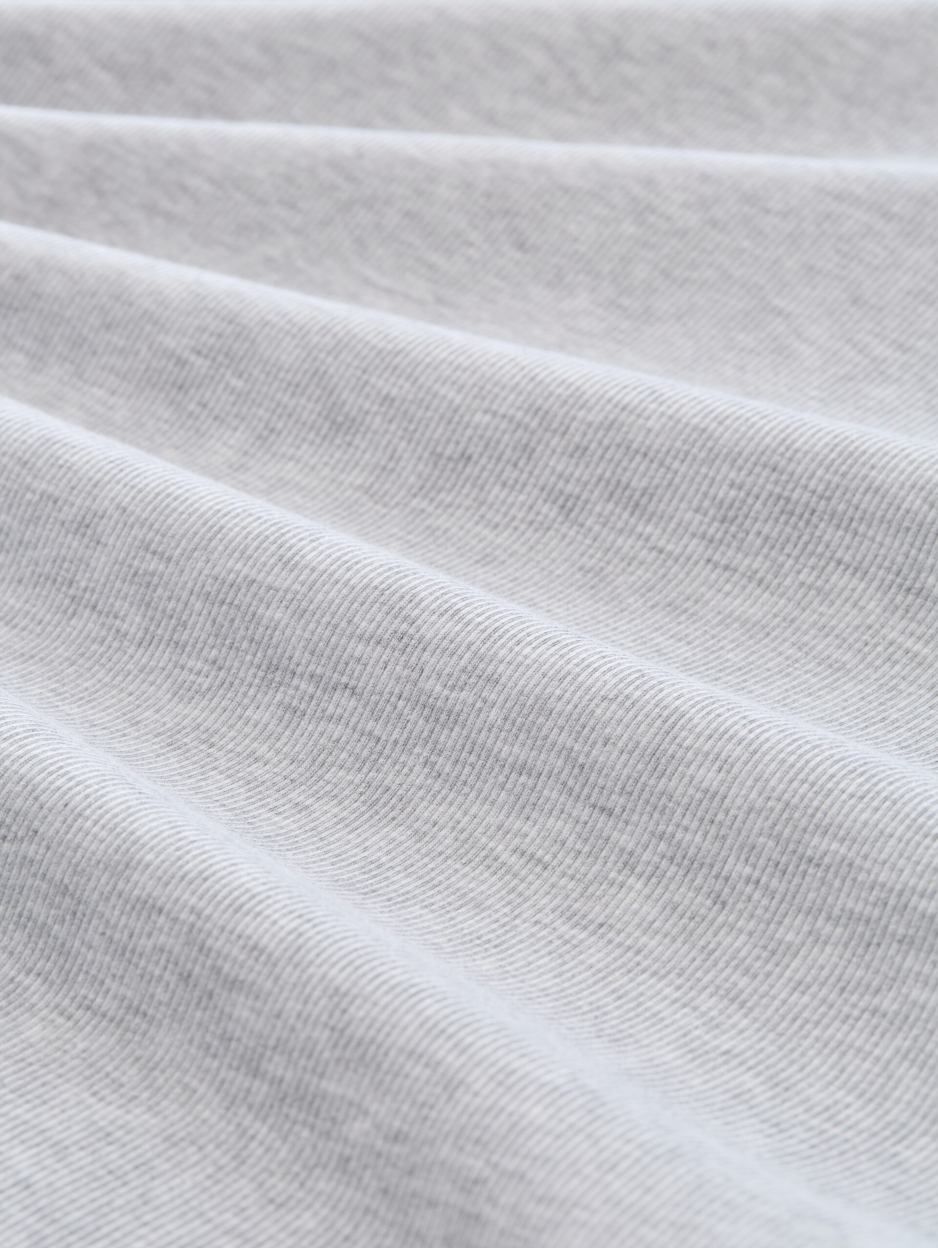 Slim fit T-shirt met ribbelstructuur - Light Stone Grey Melange - Materiaalweergave