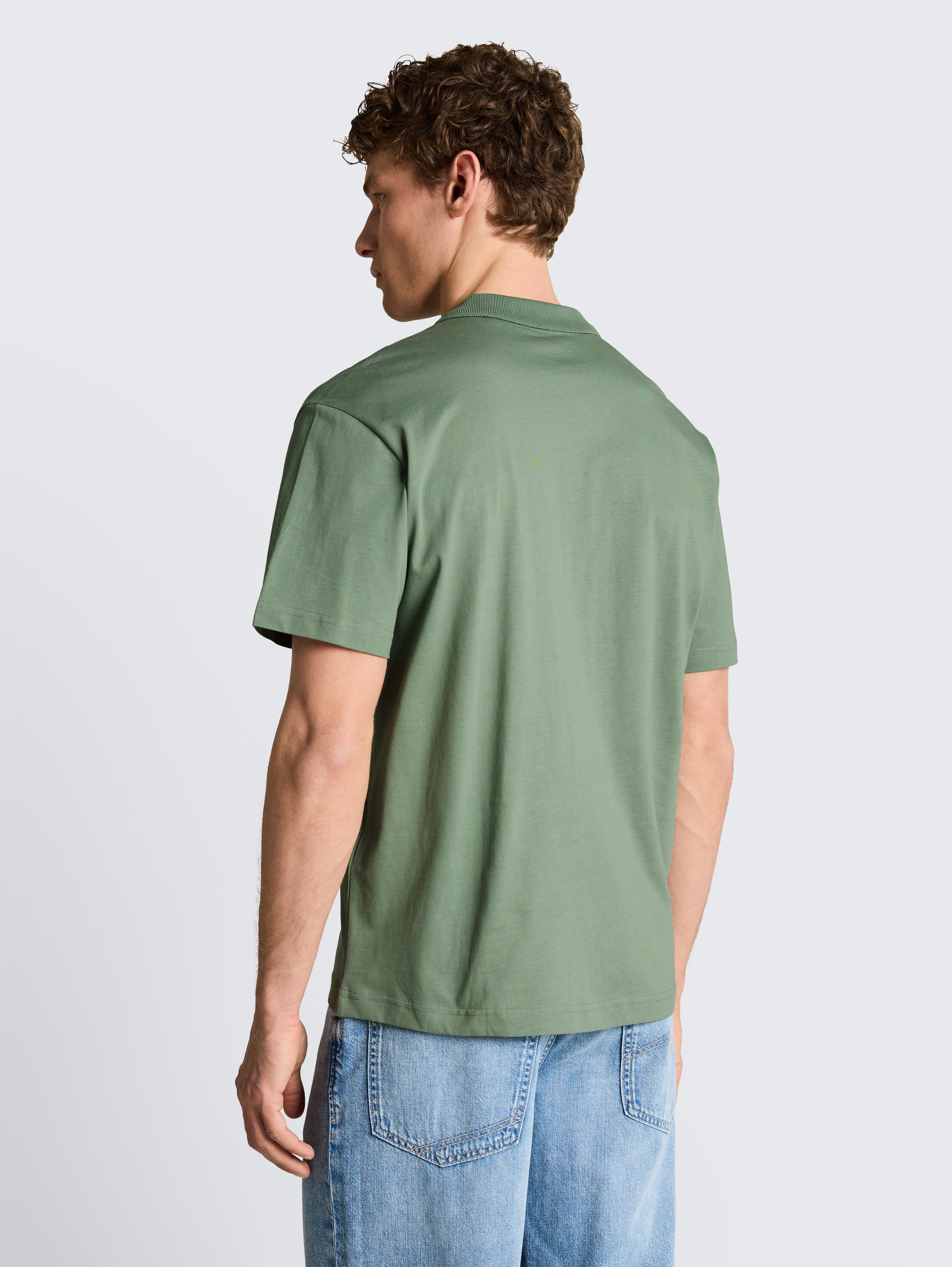 Relaxed fit poloshirt van katoen - sea_spray - 