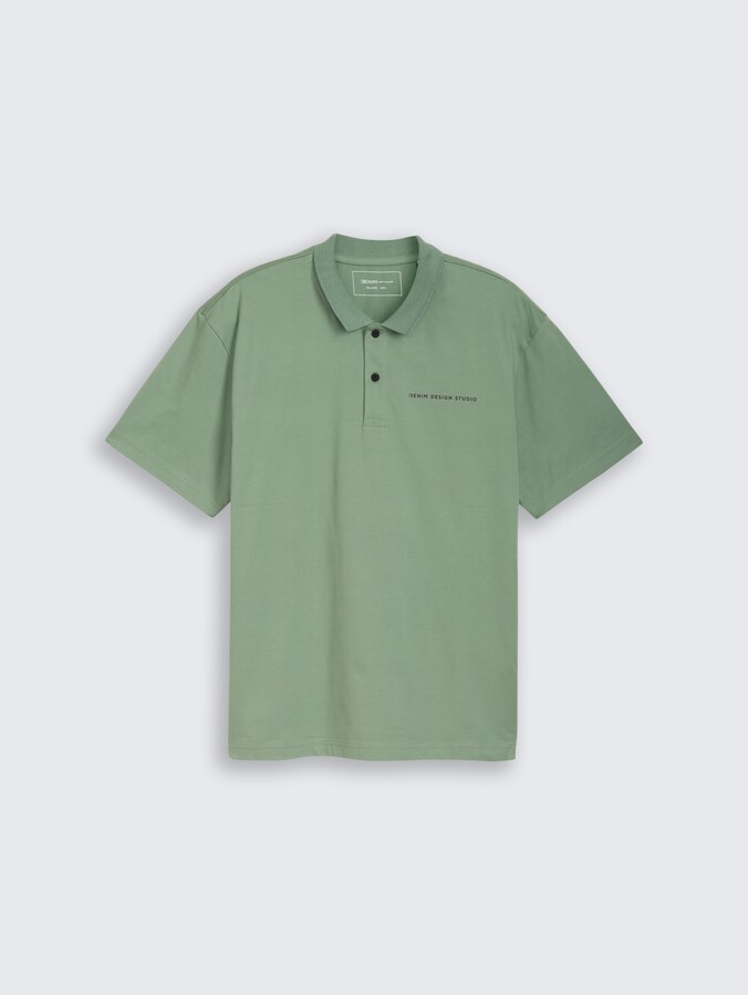 Relaxed Fit Poloshirt aus Baumwolle von Denim Male, Sea Spray