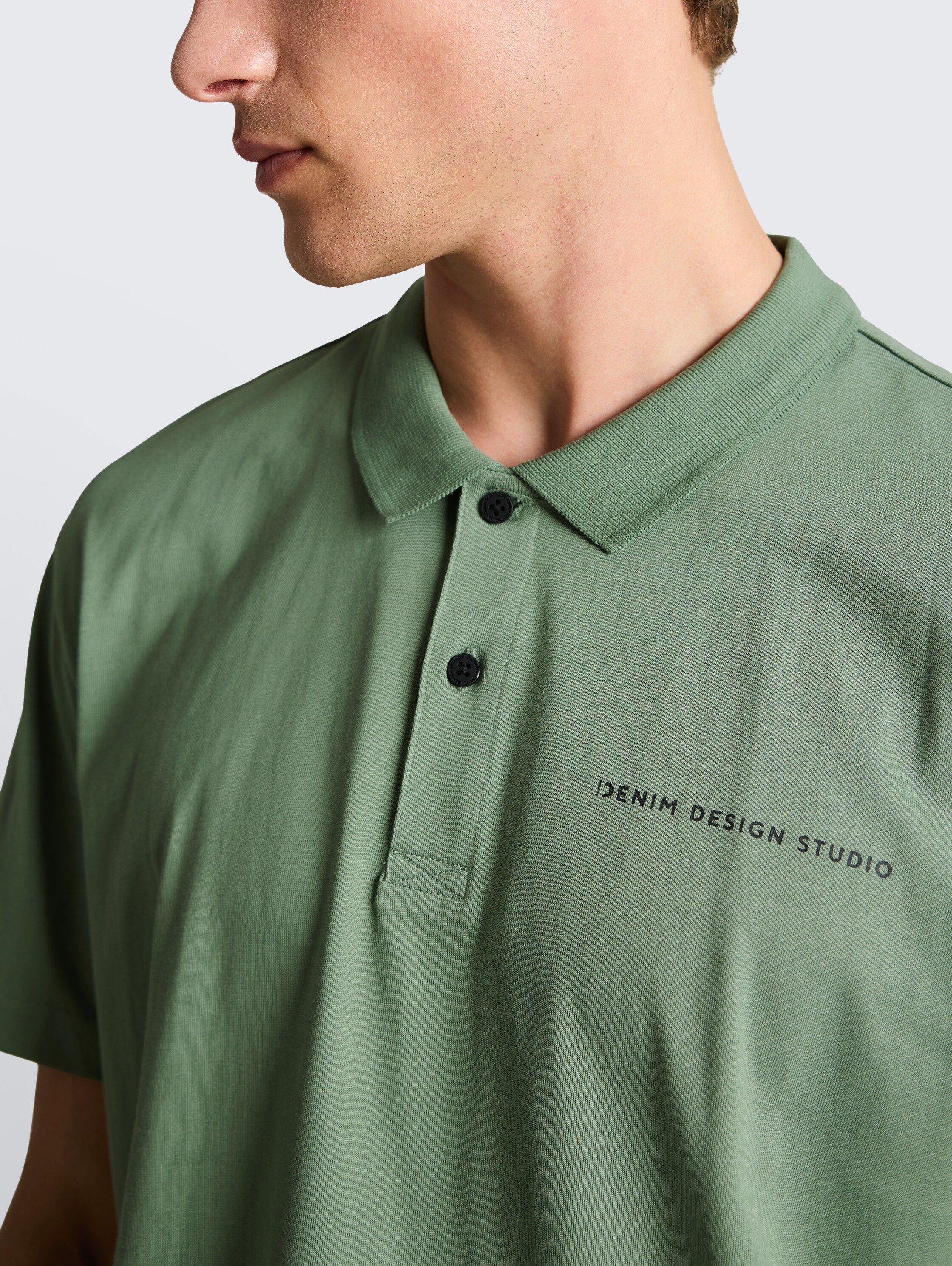 Relaxed fit poloshirt van katoen - sea_spray - 