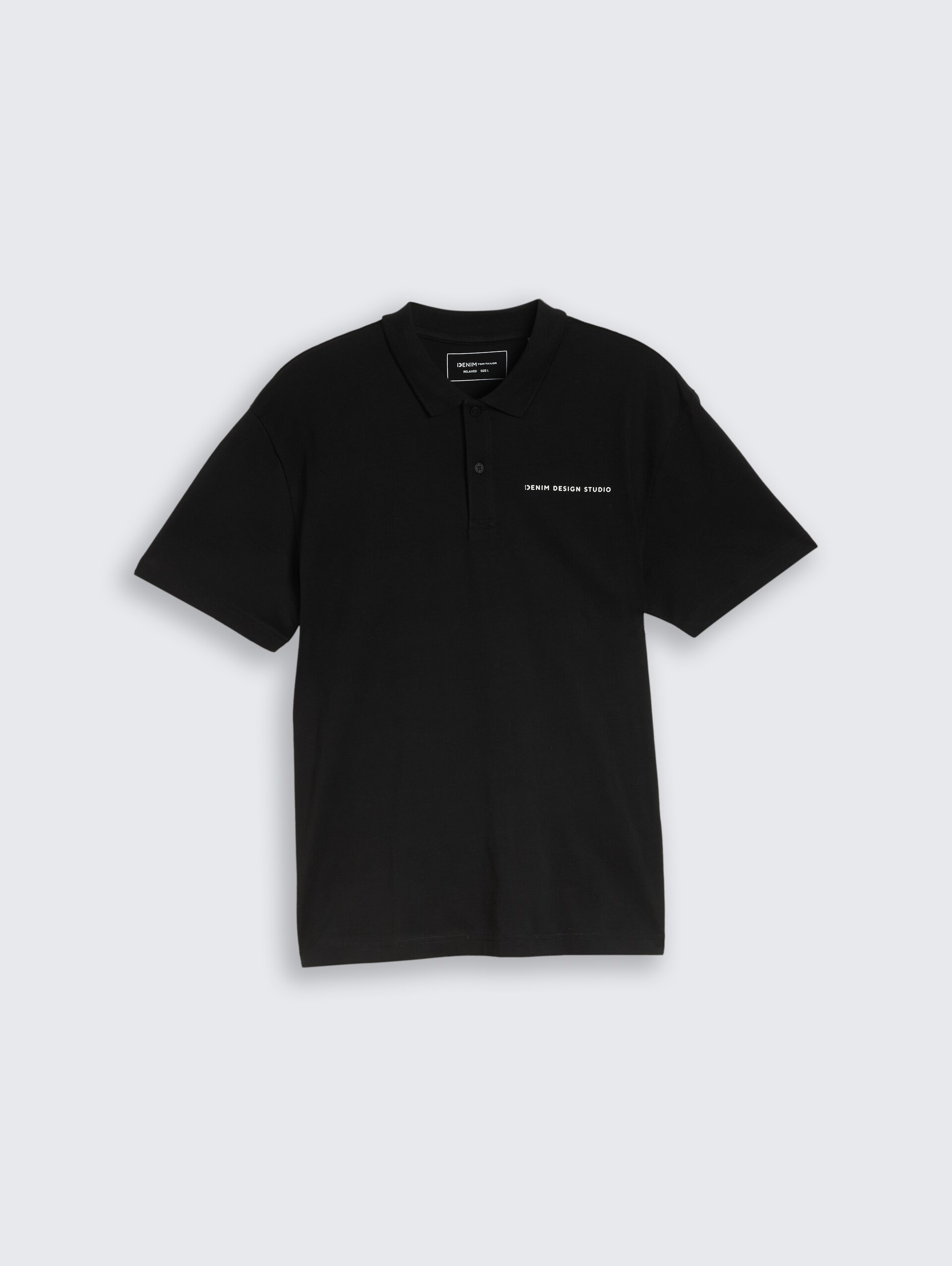 Poloshirt met relaxte pasvorm van katoen - Black