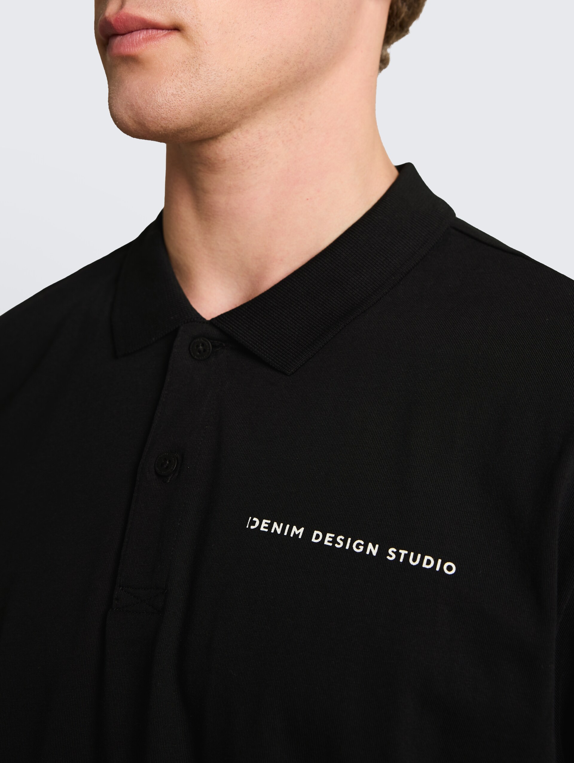Poloshirt met relaxte pasvorm van katoen - Black