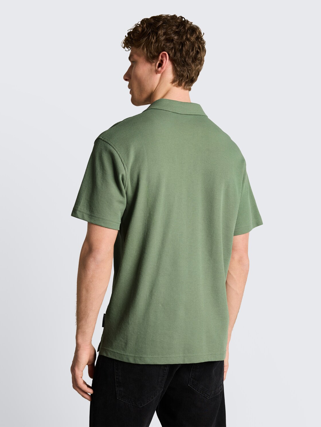 Relaxed Fit Resort Poloshirt mit Waffelstruktur - Sea Spray