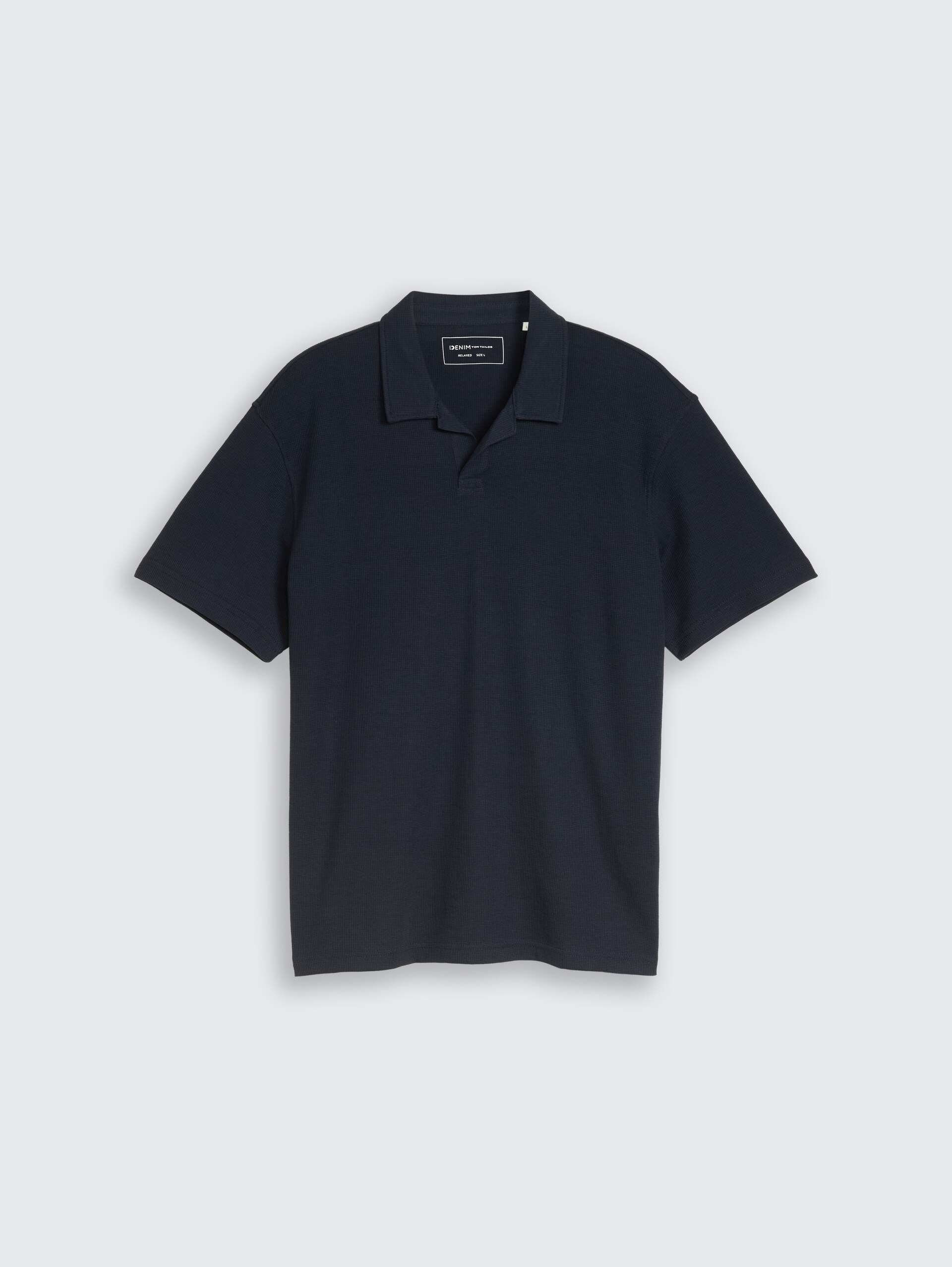 Relaxed Fit Resort Poloshirt mit Waffelstruktur - sky captain blue