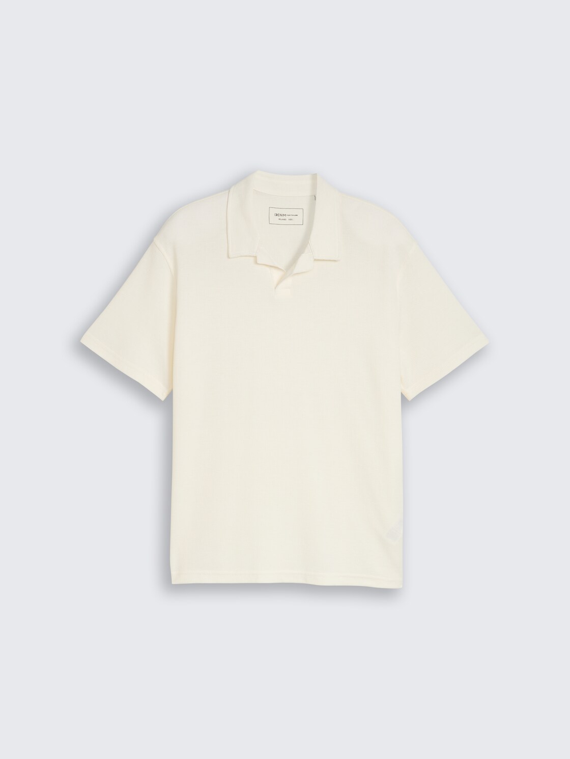 Relaxed Fit Resort Poloshirt mit Waffelstruktur - Wool White
