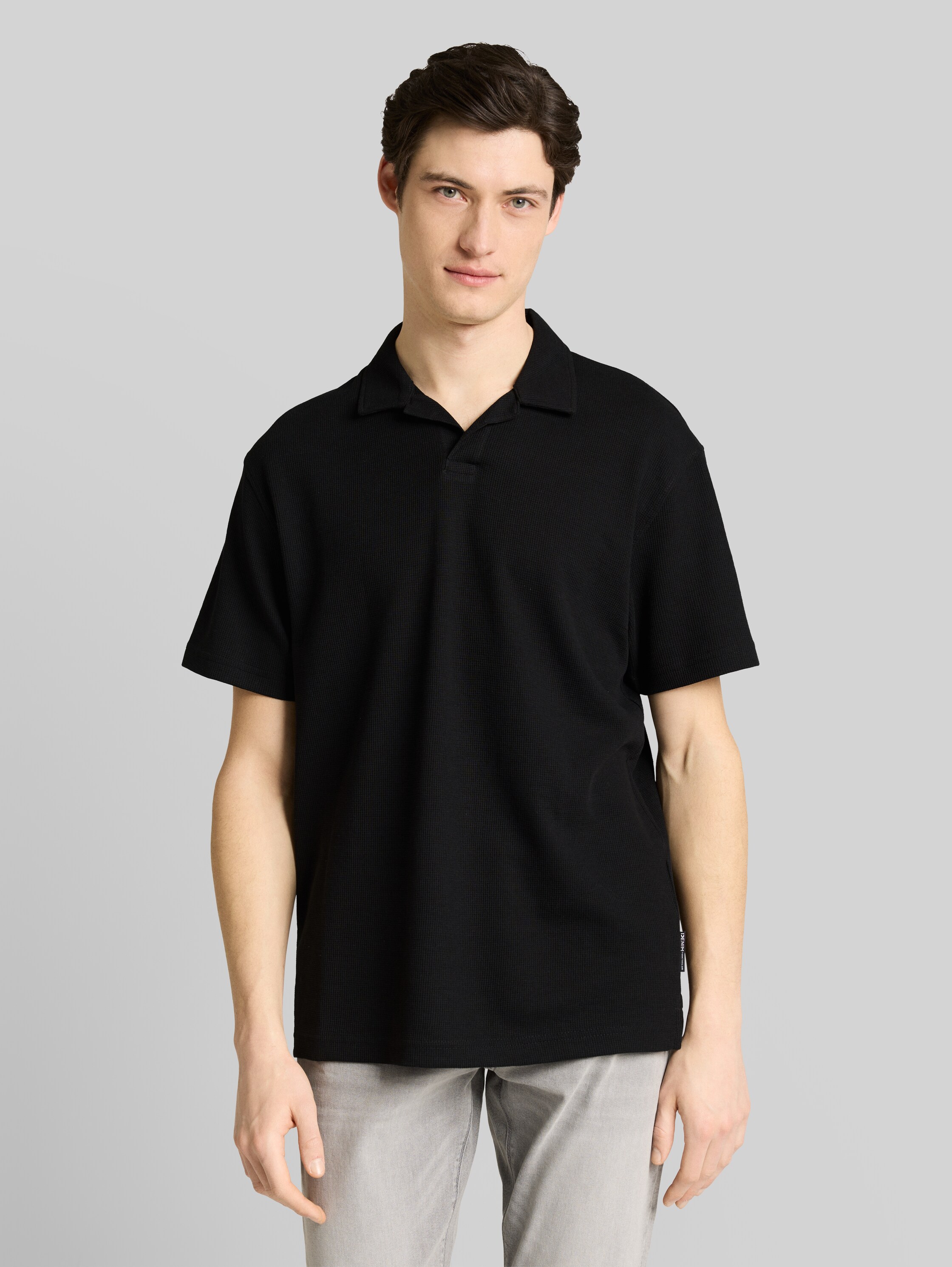 Polo majica opuštenog kroja s waffle teksturom