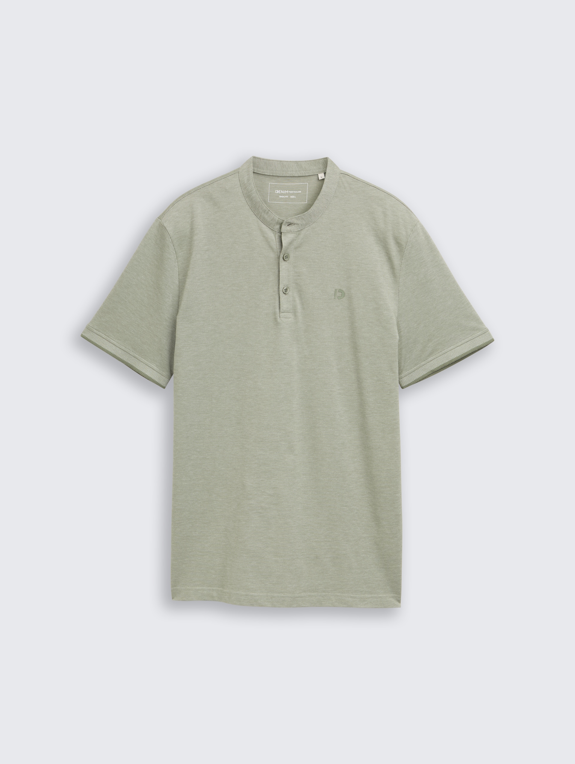 Piqué Poloshirt mit Stehkragen - mint sea spray two tone pique