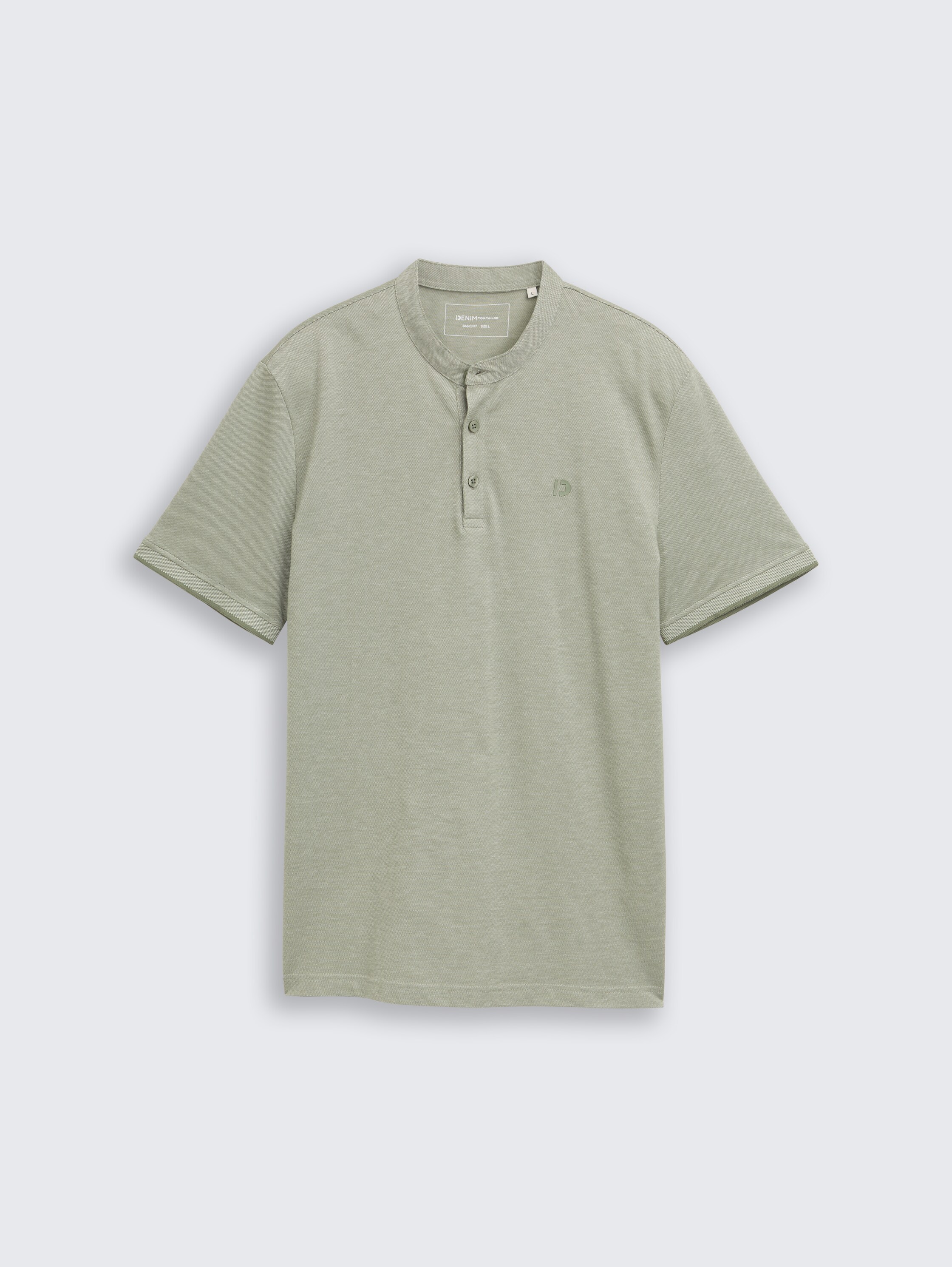 Piqué poloshirt met opstaande kraag - mint sea spray two tone pique