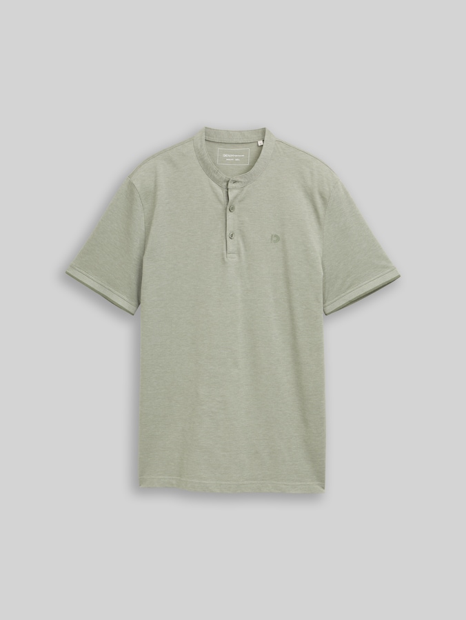 Piqué Poloshirt mit Stehkragen von Denim Male, mint sea spray two tone pique