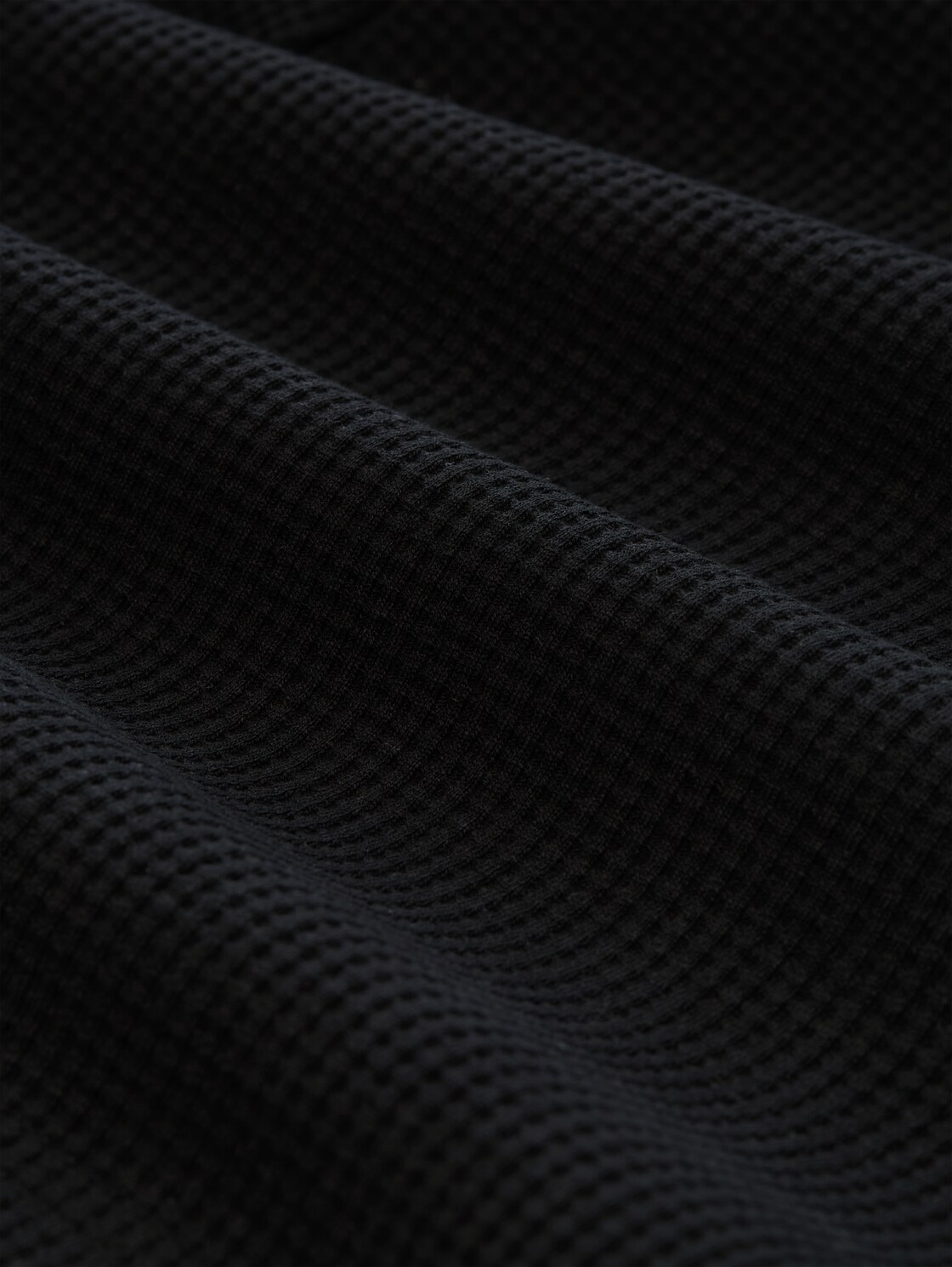 Relaxed Fit Resort Hemd mit Waffelstruktur - Deep Black - Material-Ansicht