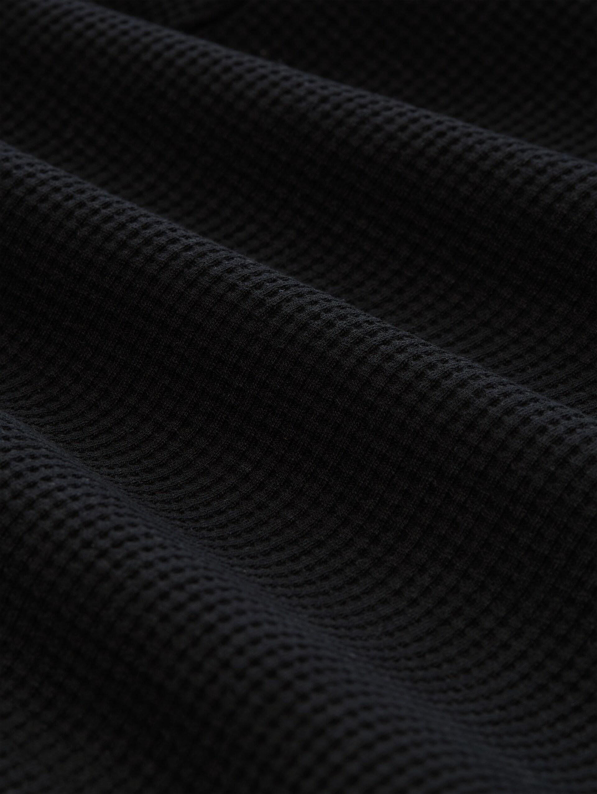 Relaxed Fit Resort Hemd mit Waffelstruktur - Deep Black - Material-Ansicht