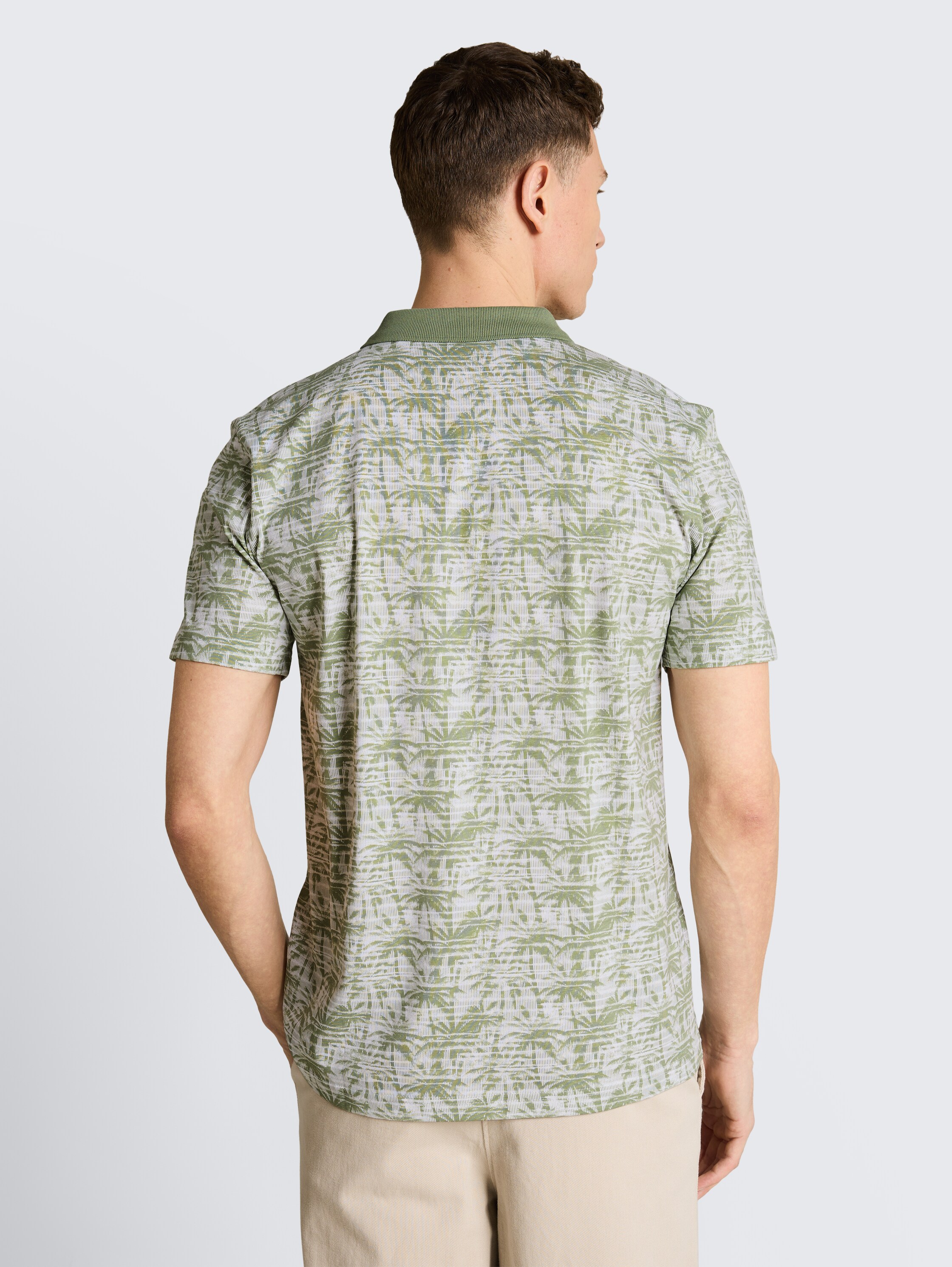 Jersey poloshirt met palmprint - sea_spray_stripy_palm_print - 