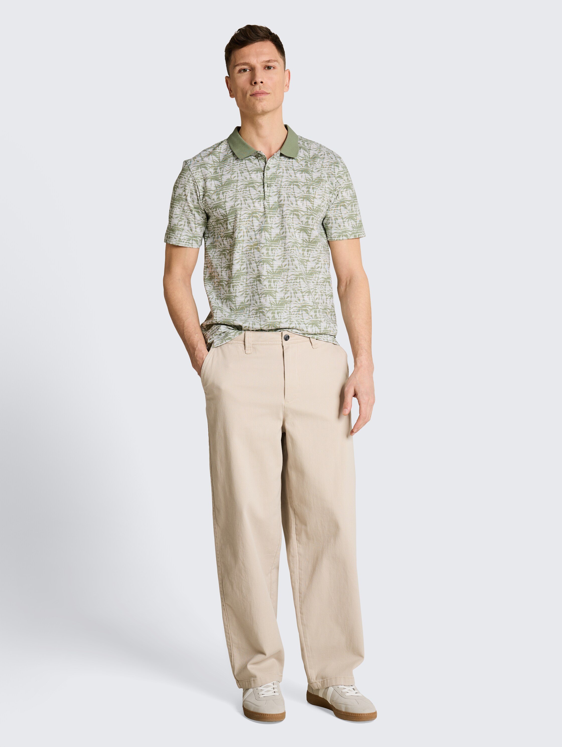 Jersey poloshirt met palmprint - sea_spray_stripy_palm_print - 