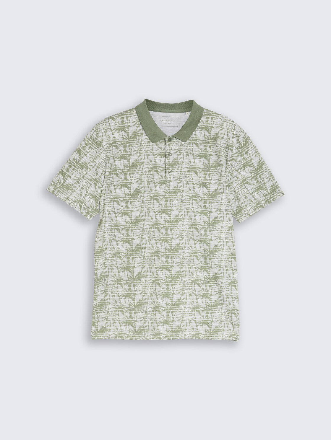 Jersey Poloshirt mit Palmenprint - sea spray stripy palm print